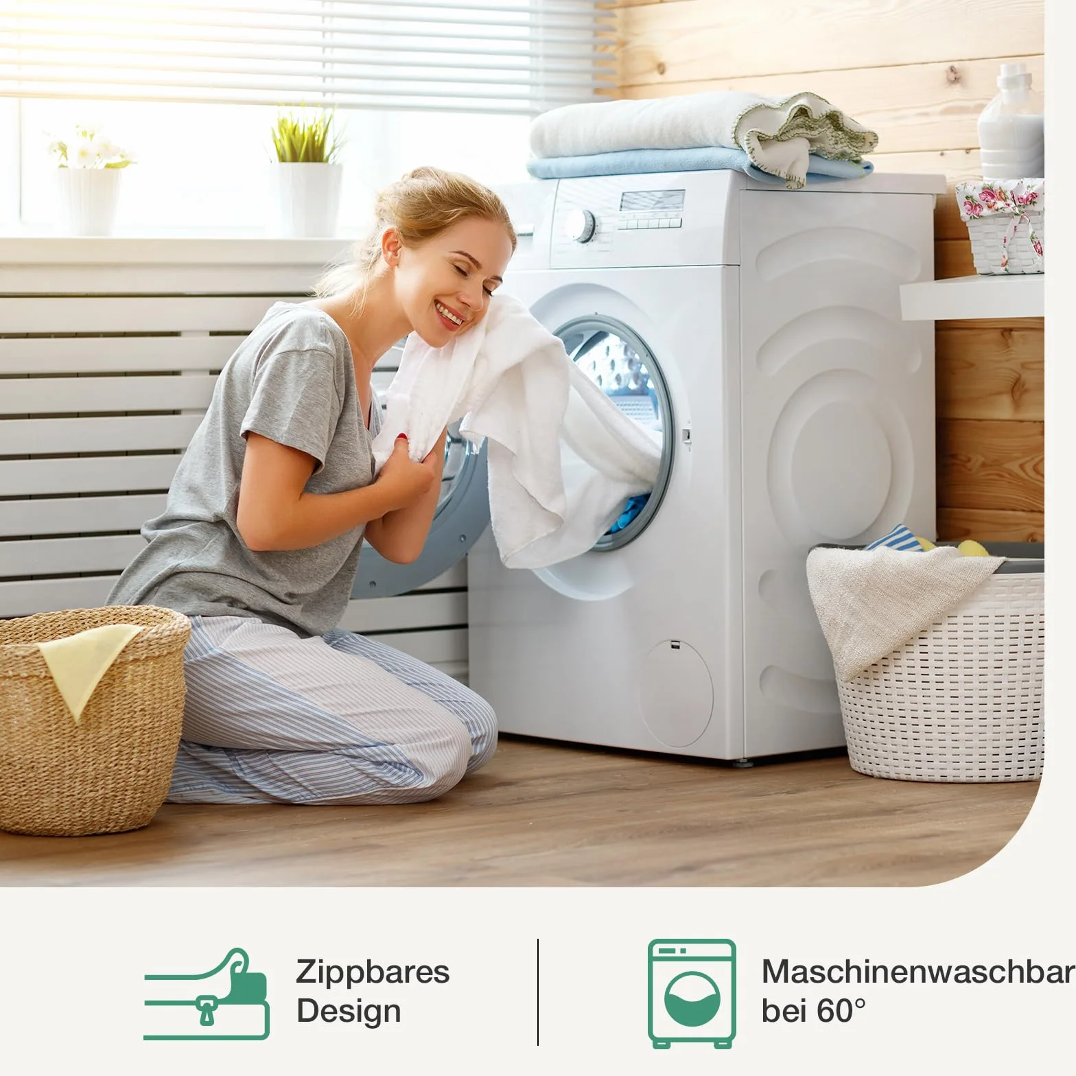 Novilla Topper Viscoelastic 140x200 5 cm, żelowy materac, nakładka na materac z pianki Memory Foam Mattress, bambusowy topper, zdejmowany i nadający się do prania pokrowiec na materac, biały