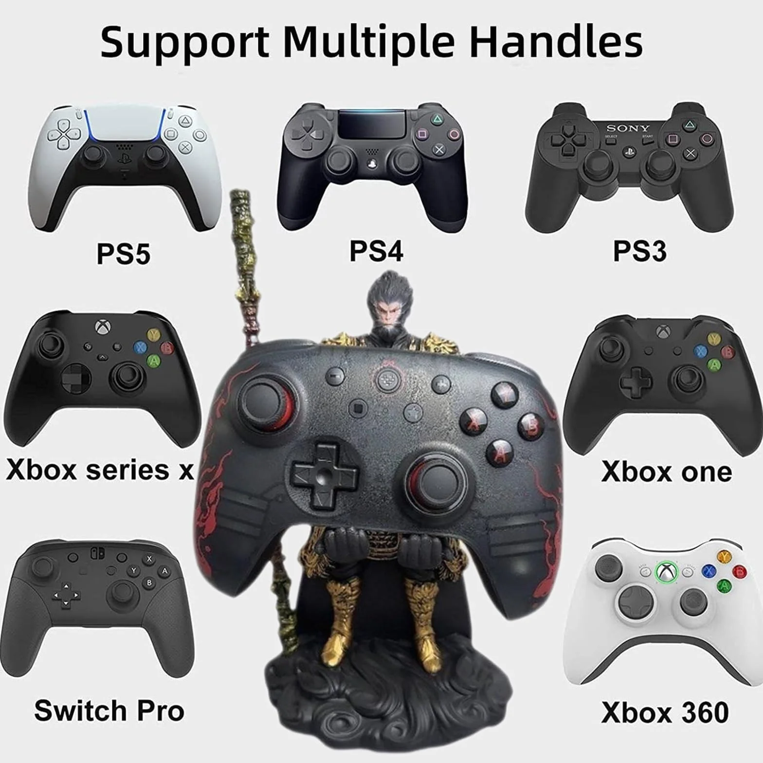 Black Myth: Wukong Kontroler Gier Podstawka Z Odłączanym Kijem Ruyi Bronzecloud Uchwyt Na Biurko Gamepada Dla Xbox ONE PS5 PS4 PC NS Switch