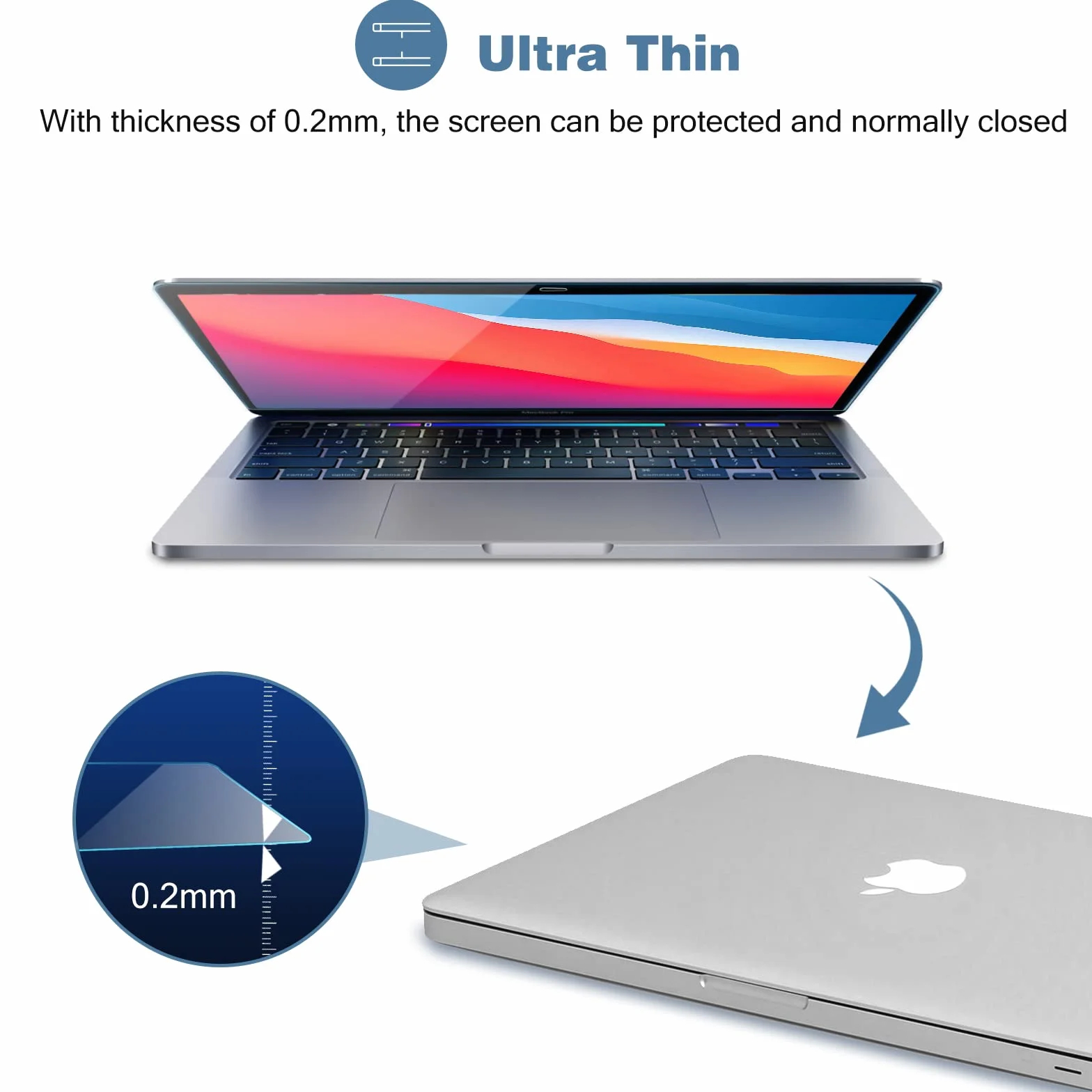 ProCase 2 sztuki folii ochronnej na wyświetlacz o twardości 9H do 13 cali MacBook Pro 13 / MacBook Air 13, folia ochronna na wyświetlacz szkło hartowane, folia ochronna na ekran Screen Protector,