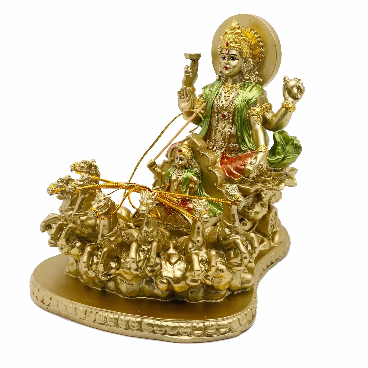 Hinduski bóg lord Surya słońce rzeźba - Indie religijne prezenty rękodzieło indijski bóg suryadev figurka hinduizm murti dom mandir świątynia Pooja przedmiot Diwali ślub powrót prezent Alatr joga wystrój pokoju