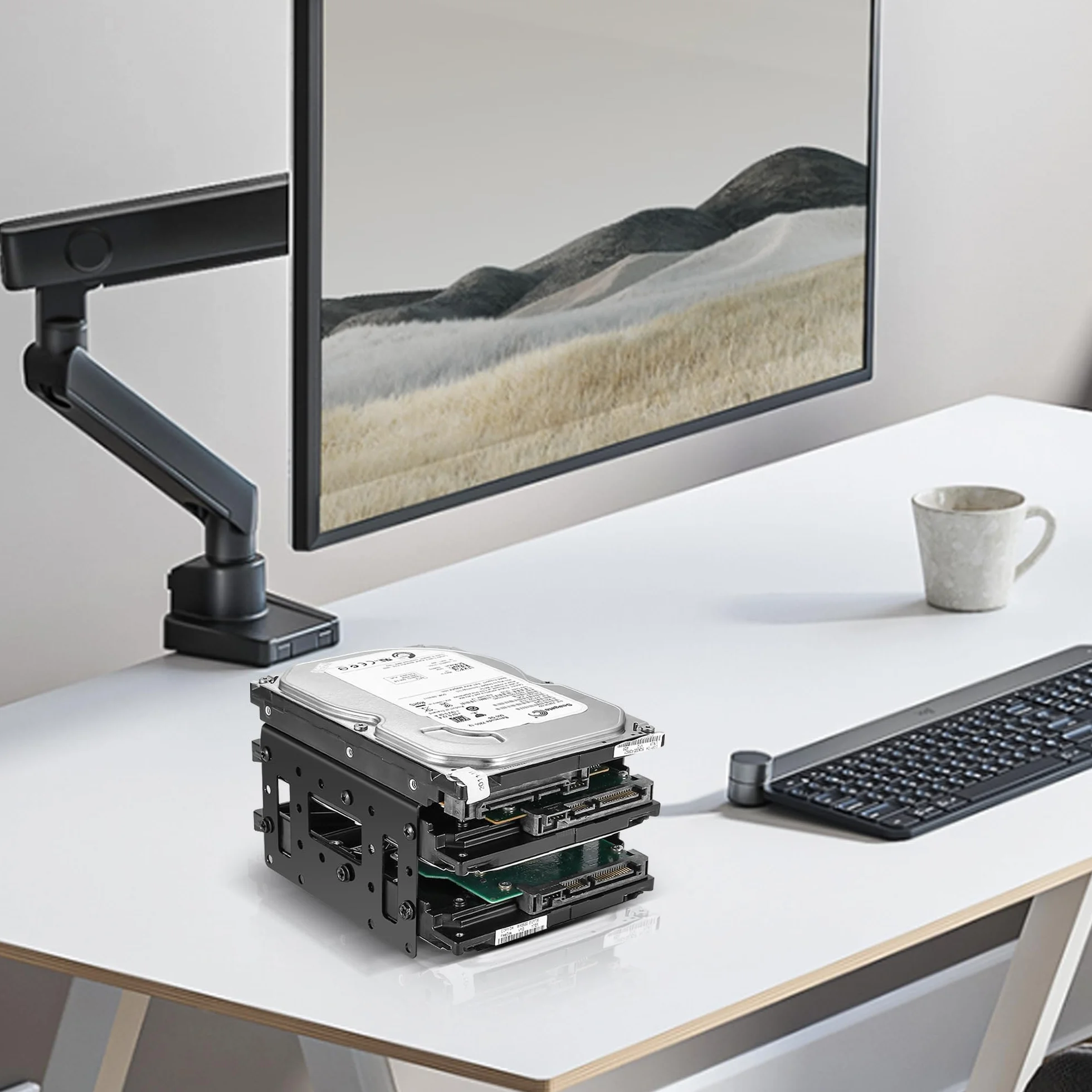YAODHAOD Metalowy wspornik montażowy SSD, adapter dysku twardego 6.3 cm do 8.9 cm, wewnętrzny uchwyt montażowy dysku twardego (2 szt.)