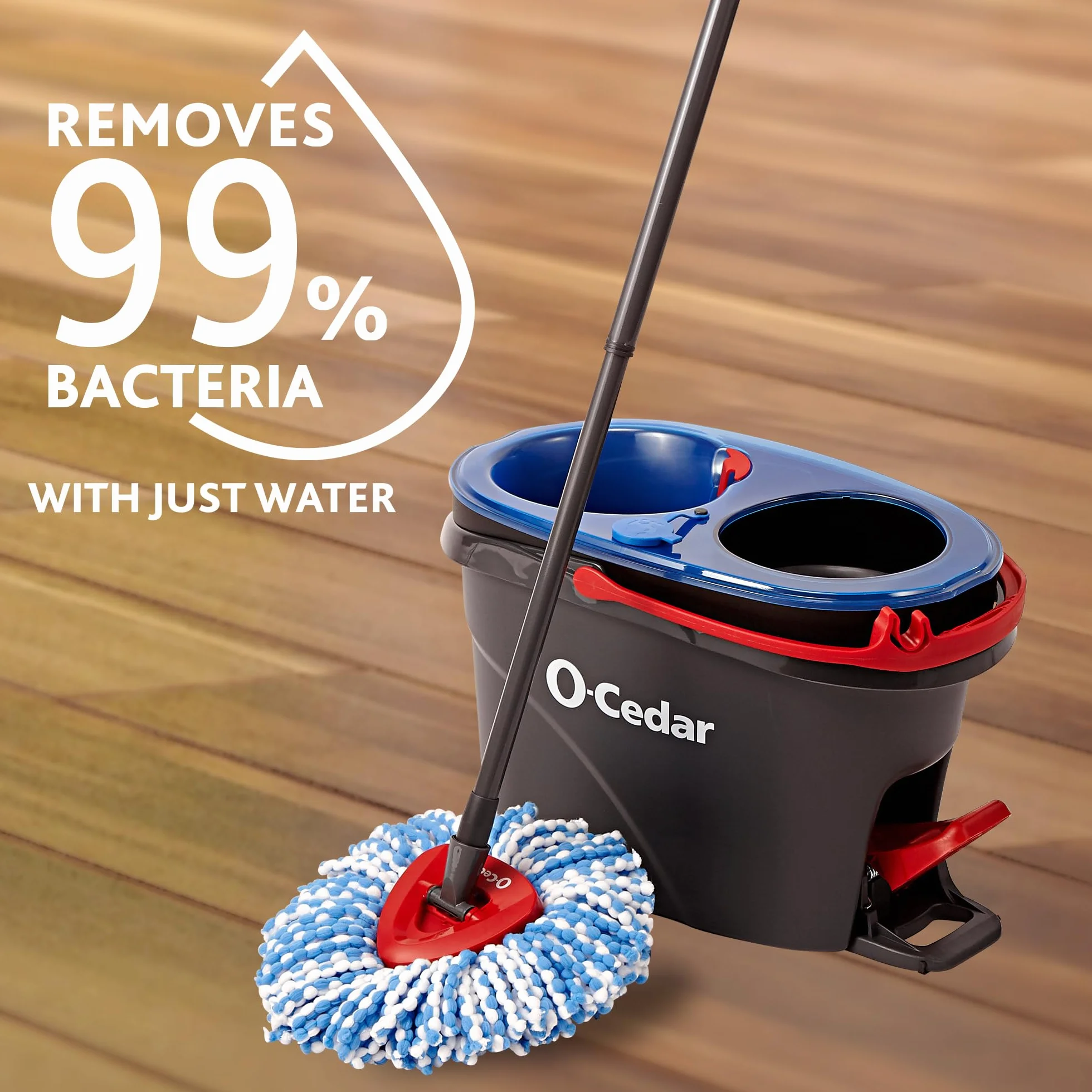 O-Cedar EasyWring system czyszczenia podłóg z mikrofibry, mop i wiadro Rinseclean + 2 wkłady