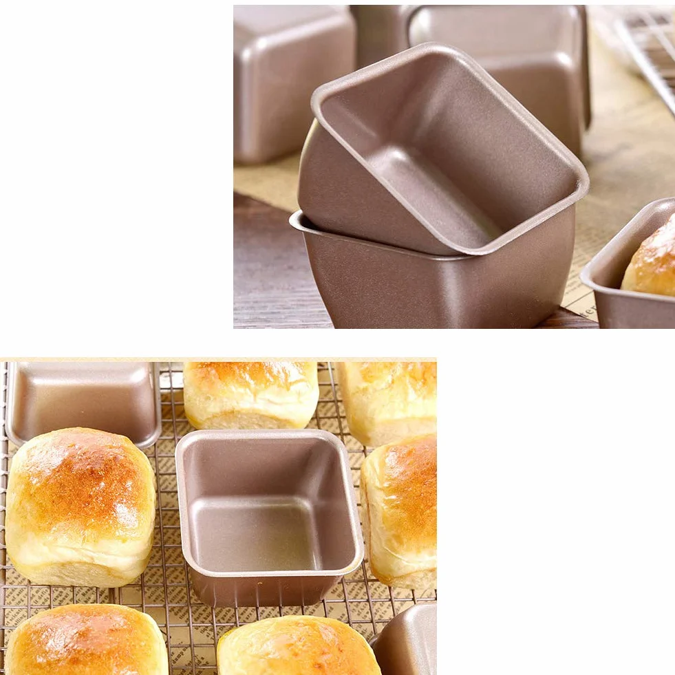 Nonstick Mini Formy Do Pieczenia Ciast, 3-calowe Kwadratowe Puszki Do Mini Bochenków, Pojedyncze Patelnie Brownie Ze Stali Węglowej, Kwadratowe Patelnie Do Ciastek Do Pieczenia W Piekarniku (6)