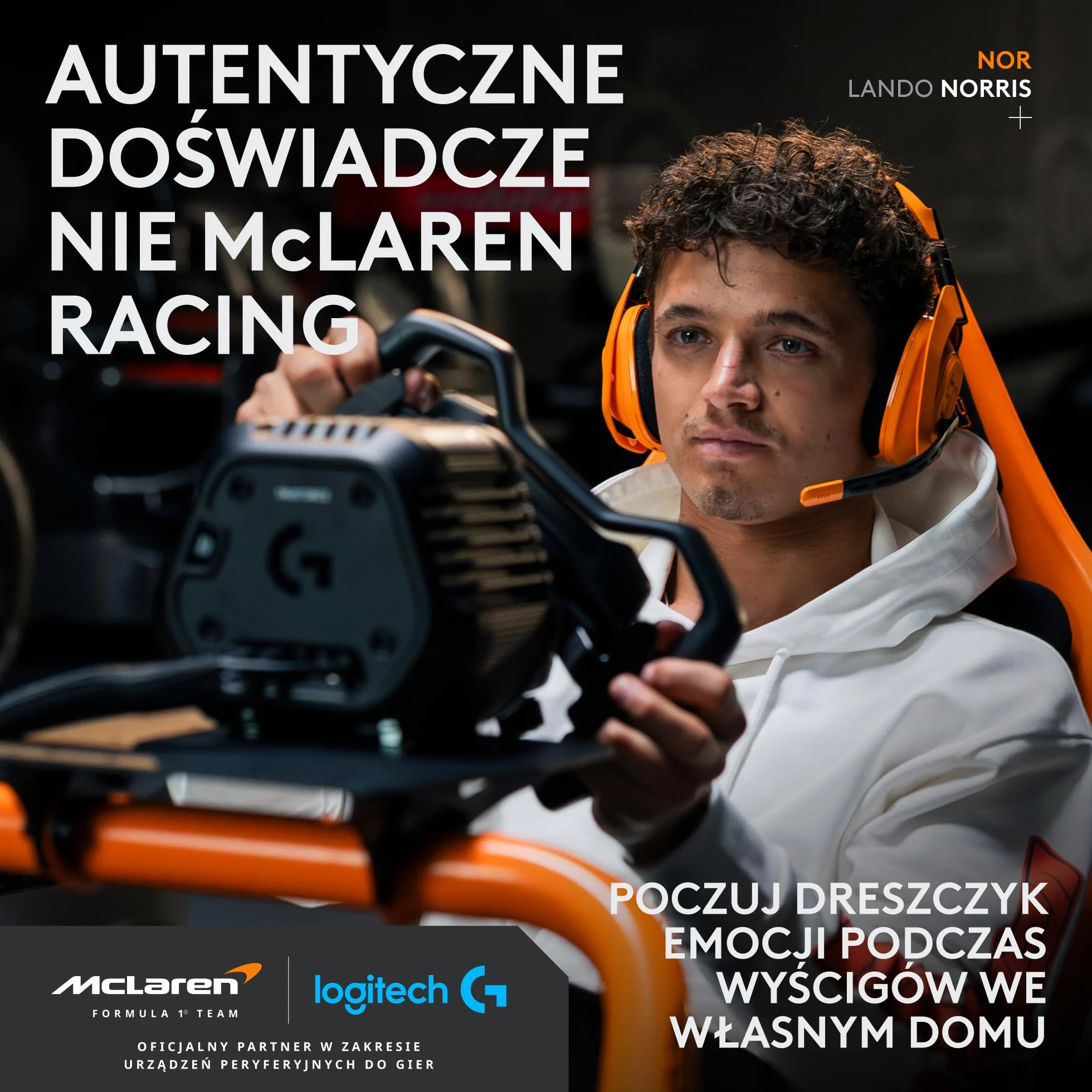 Logitech G RS Formula Wheel McLaren Racing Edition – kierownica sim racing do PC, Xbox, PlayStation
