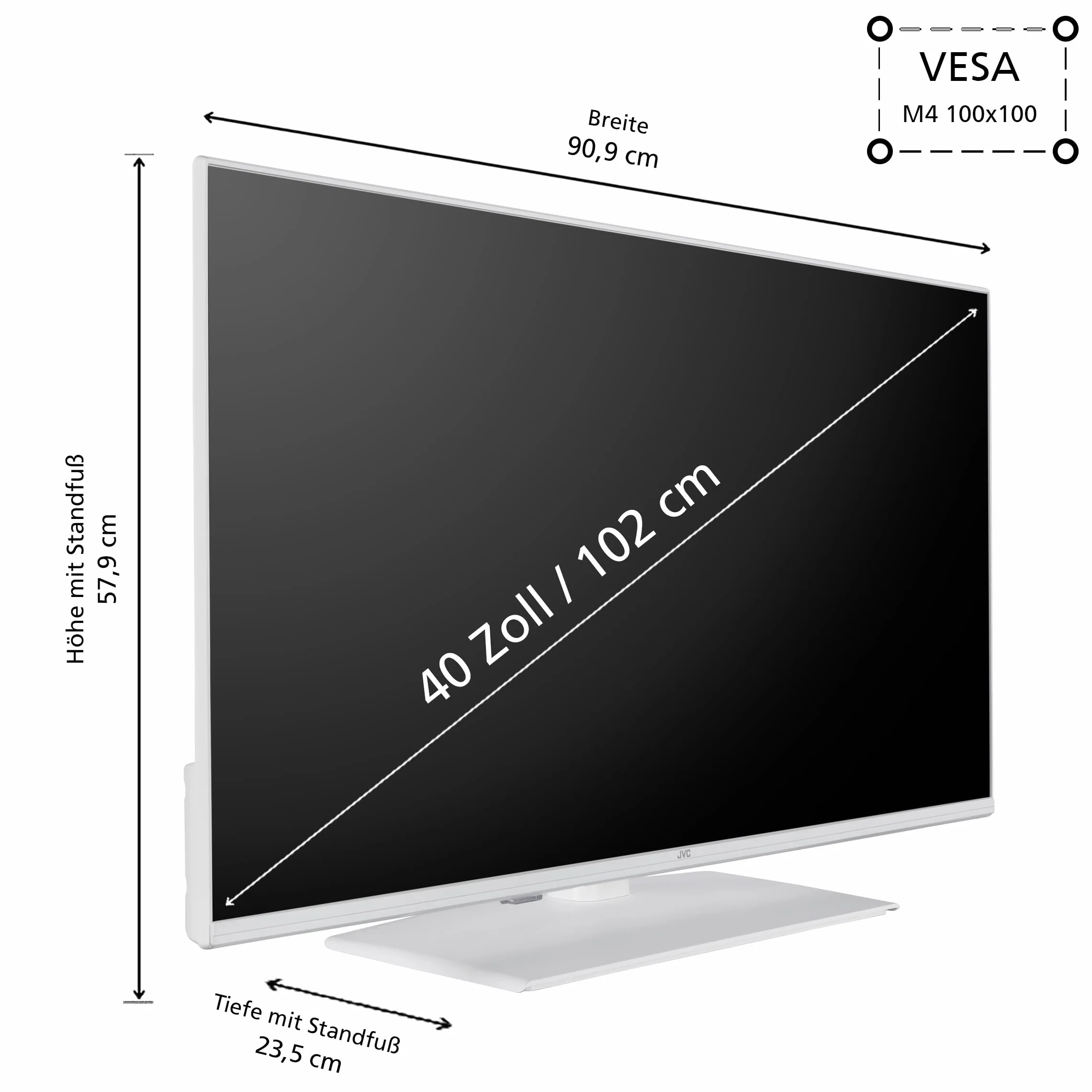 JVC TiVo LT-40VF5355W Telewizor 40" Smart TV, z potrójnym tunerem i 6 miesięcy HD+, LED biały