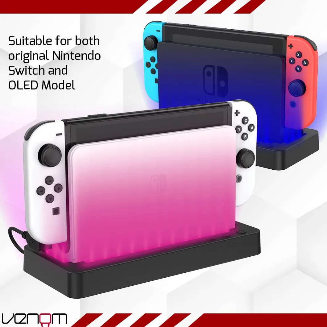 Venom Wielokolorowy podświetlany stojak na konsolę LED (Nintendo Switch)