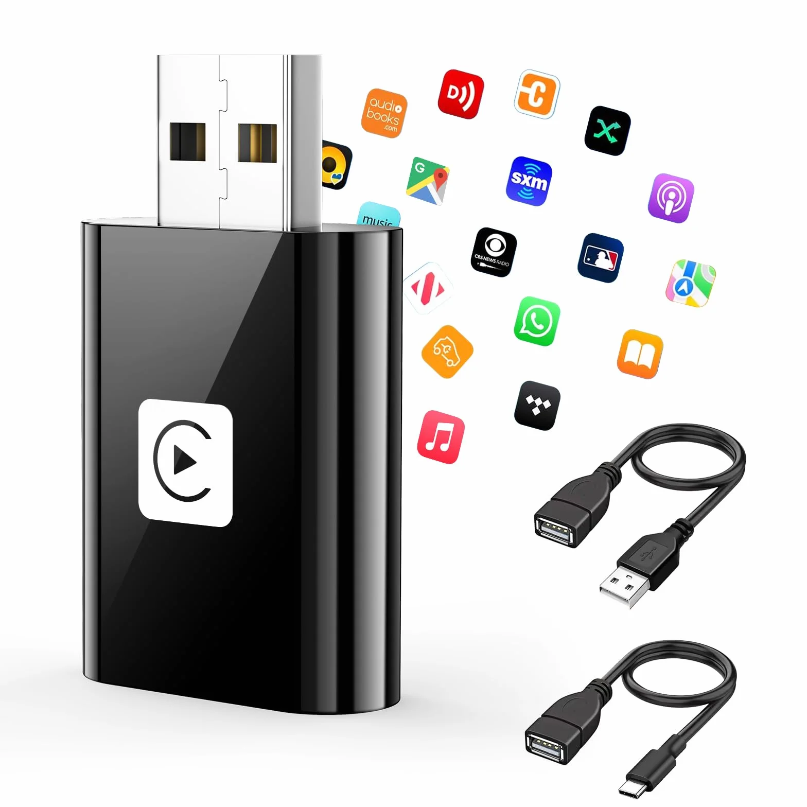 Mini Wireless Carplay Adapter UK for iPhone, 2025 Stable Universal Wireless carplay Adapter, Fast Convert Factory Wired to Wireless CarPlay Dongle Cars for Apple for iOS (NOT for Android)
