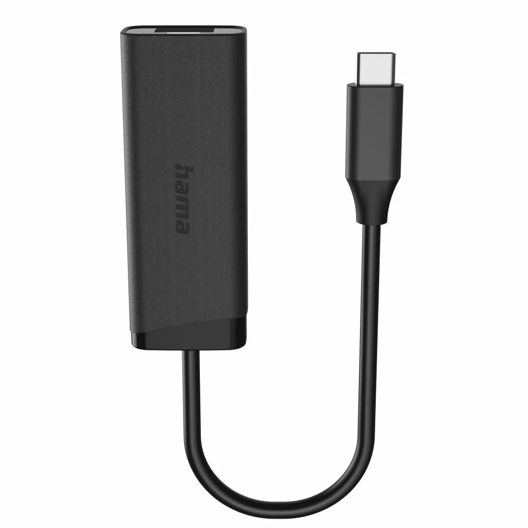 Hama Adapter USB-C do RJ45/LAN 2.5 Gbps, Przejściówka Ethernet, Szybka i Stabilna Transmisja, Elastyczny i Trwały, Ekologiczny