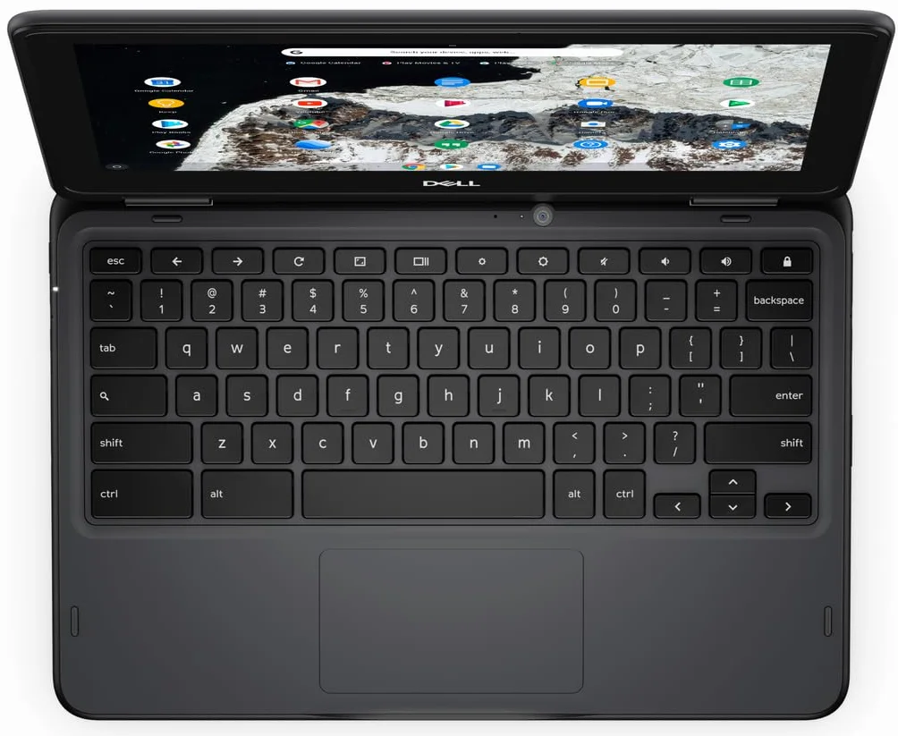 Dell Chromebook 11 3100 laptop 2 w 1, notebook z ekranem dotykowym 11,6 cala, Intel Celeron N4020, 4 GB RAM, 32 GB SSD, japońska klawiatura, system operacyjny Chrome OS (odnowiony)