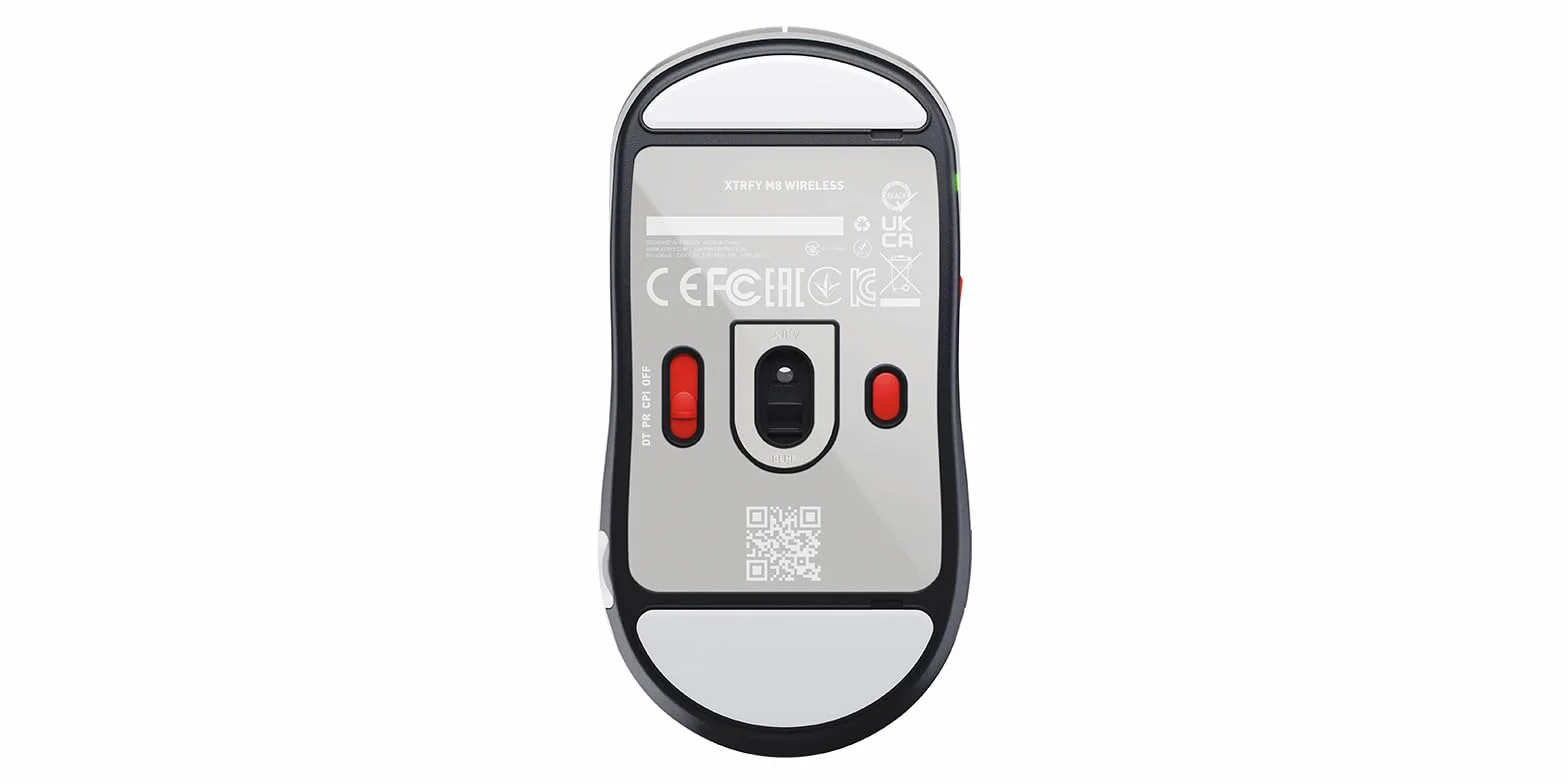 Xtrfy M8 Wireless, bezprzewodowa, ultralekka mysz do gier, zoptymalizowana pod kątem e-sportu, radio 2,4 GHz, wyjątkowo niski przód dla większej precyzji, ładowalna, retro