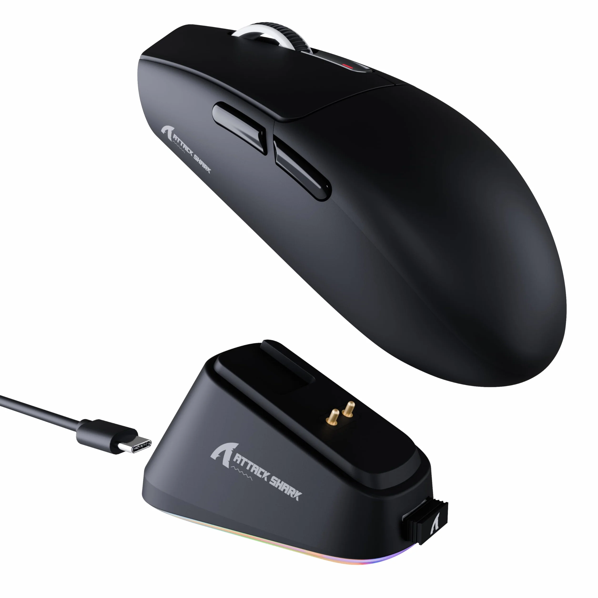ATTACK SHARK G3PRO Gaming Mouse with PixArt PAW3311 Sensor, 25000 DPI, BT/2.4G Wireless/Wired, Magnetic Charging Dock, for Win11/Xbox/PS/Mac (Black)