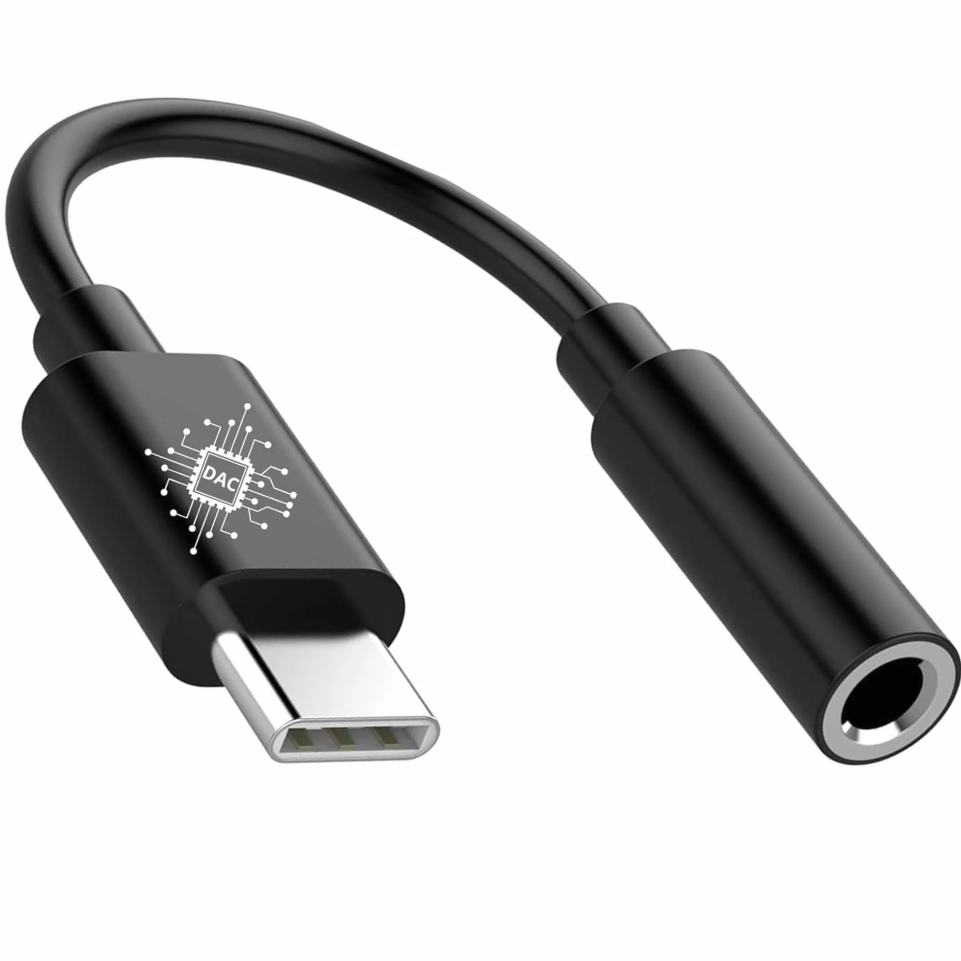 CLEM Tech - Adapter USB-C na Jack 3.5mm z Przetwornikiem DAC Hi-Fi - Przejściówka Audio do Słuchawek, Oplot, iPhone 15/16, Samsung Galaxy, iPad, MacBook, Xiaomi - Czarny
