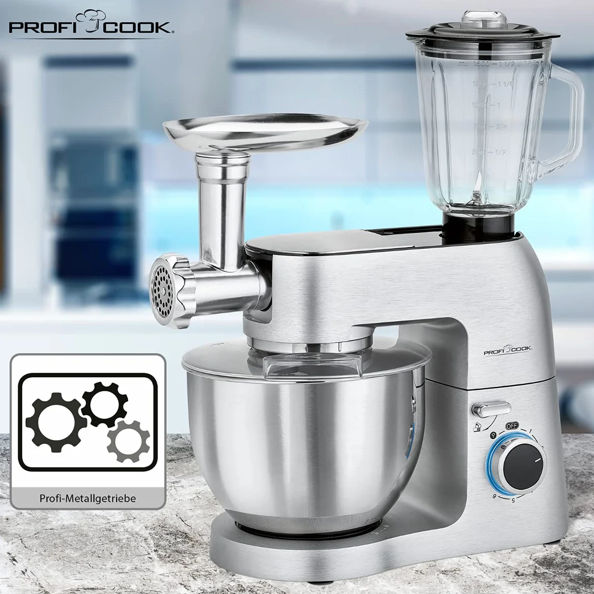 Profi Cook PC-KM 1189 Wielofunkcyjny robot cukierniczy 3 w 1 1500 W srebrny