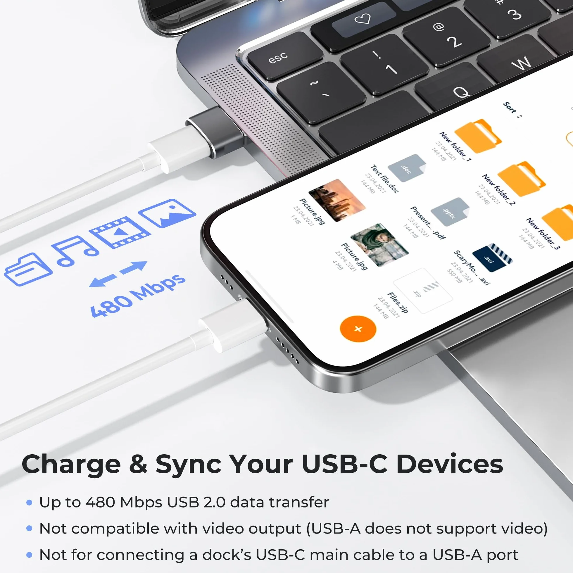 Basesailor Adapter USB do USB C do iPhone 17 Pro Max,17e 16 15 Adapter Ładowarki,Konwerter Type C Żeński do USB A Męski do Apple Watch iWatch S11 10,AirPods Pro 3,iPad mini 7 Air,Samsung Galaxy S26 25