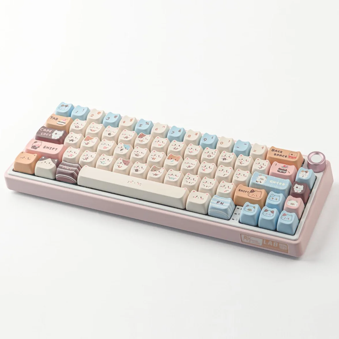 Nasadki klawiszy PBT 142 klawisze urocze nasadki klawiszy sublimacja morska sól morska kot nasadka na klawisze Mao profil niestandardowe klawisze do Cherry Gateron MX Swithes klawiatury mechaniczne