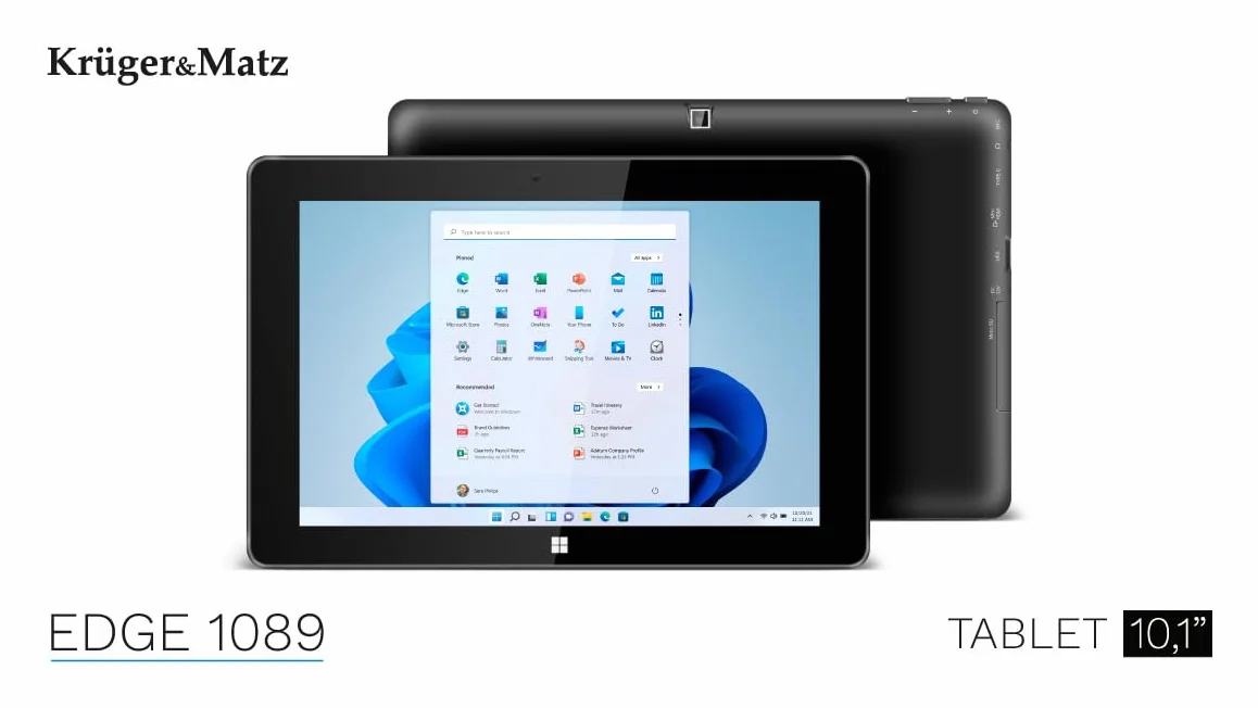 Krüger&Matz Tablet 2in1 EDGE 1089 Przekątna 10,1" USB3.0 HDMI 8/256 GB Windows 11 Pro KM1089S.1