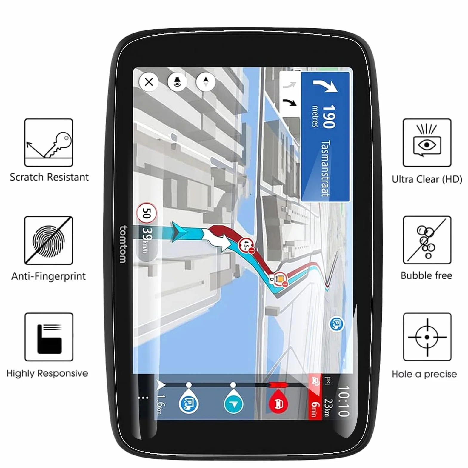 Ochraniacz ekranu do Tomtom GO Expert Plus 7 cali, [2 sztuki] Odporna na zarysowania elastyczna folia ochronna dla zwierząt domowych, bez pęcherzyków, HD ultracienka folia ochronna na ekran