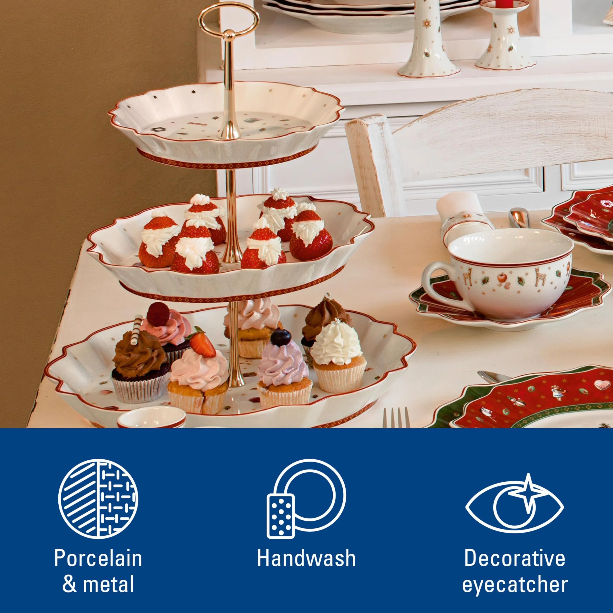 Villeroy & Boch Toy'S Delight Etażerka 3 Piętra Biały Czerwony