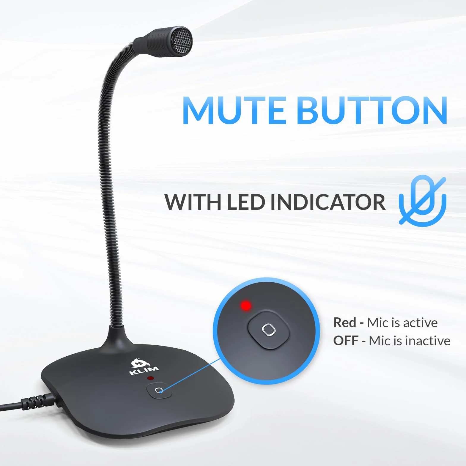 KLIM Talk USB – mikrofon stojący do komputera PC i Mac – kompatybilny z każdym komputerem – profesjonalny mikrofon USB, High Definition Audio USB 2024, czarny