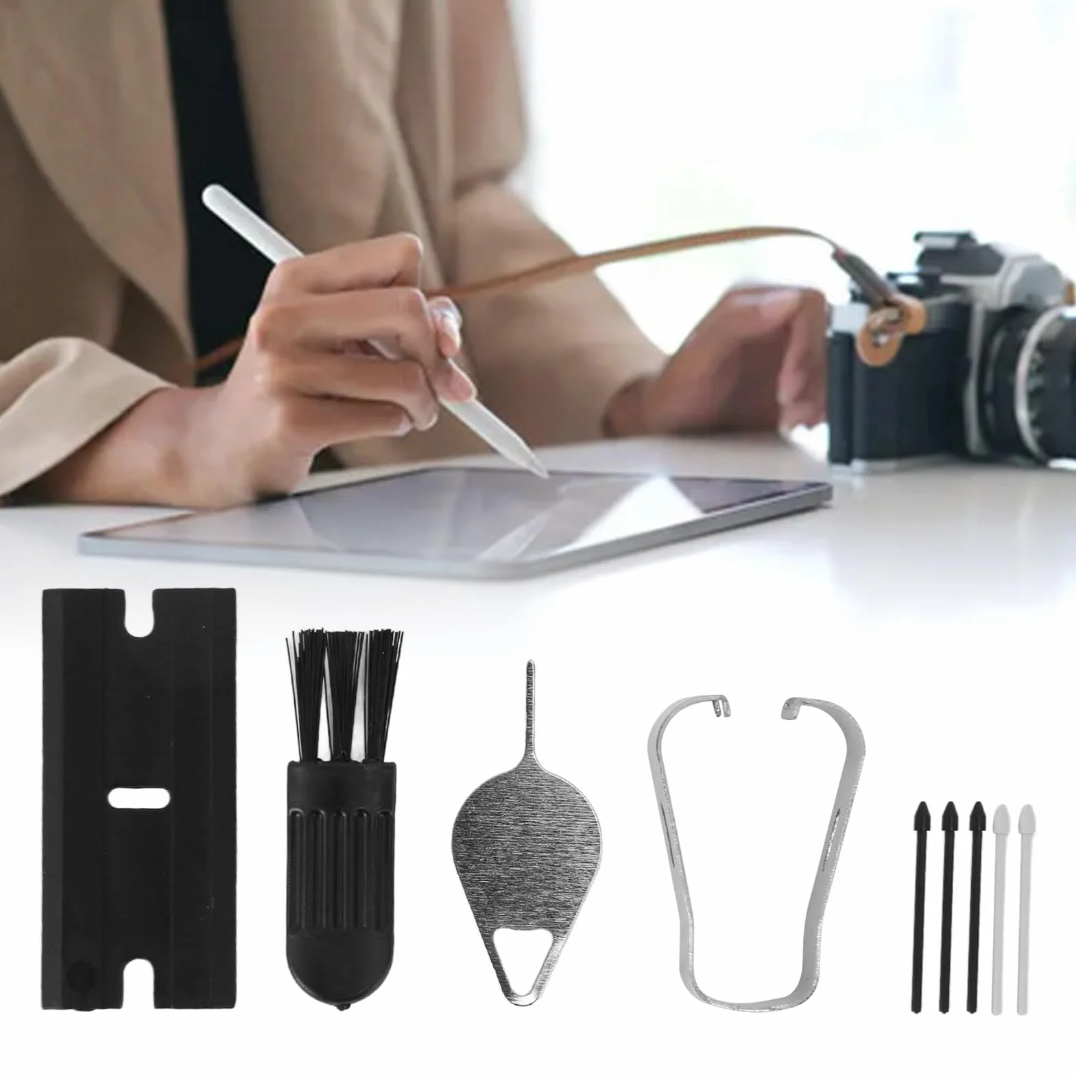 Końcówki Zamienne do Rysika Tab S9 Końcówki Zamienne do Pióra Tab S9, Tab S9 Plus, Tab S9 Ultra, Tab S9 FE Rysik S Końcówki Zamienne do Rysika S, z Narzędziami (Czarno