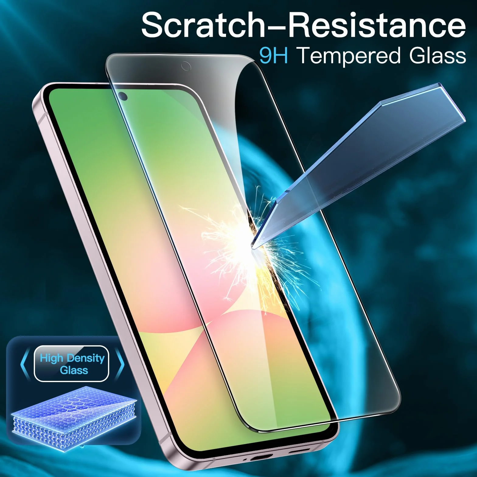 JETech Ochraniacz Ekranu dla Samsung Galaxy A56 5G, 9H Szkło Hartowane Film, Odporny na Zarysowania, HD Przejaśniać, 3 Sztuki