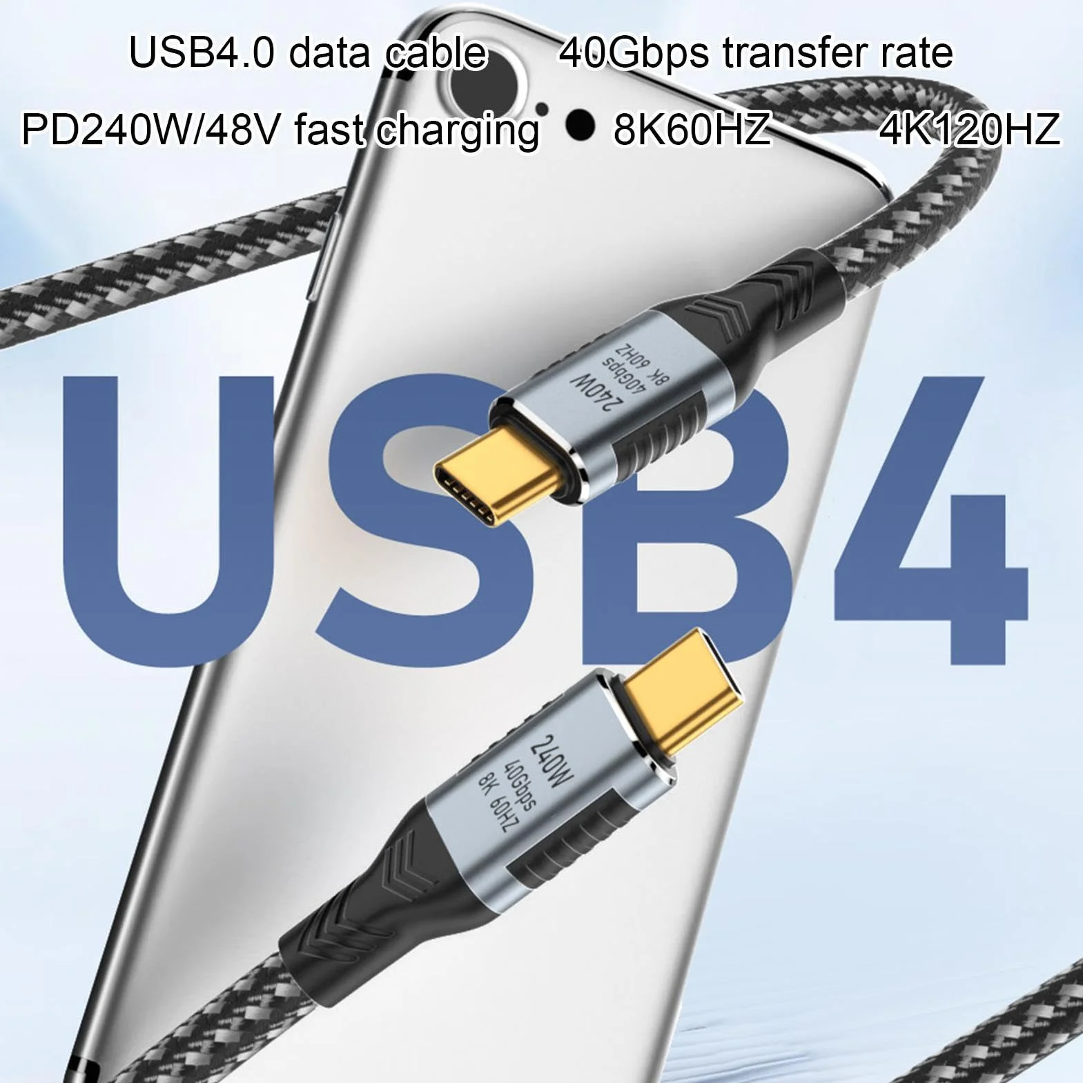 Kabel do szybkiego ładowania, kabel do szybkiego ładowania, kabel USB C 40 Gb/s, uniwersalny kabel USB C do szybkiego ładowania 240 W, do laptopów, stacji dokujących, telefonów i laptopów