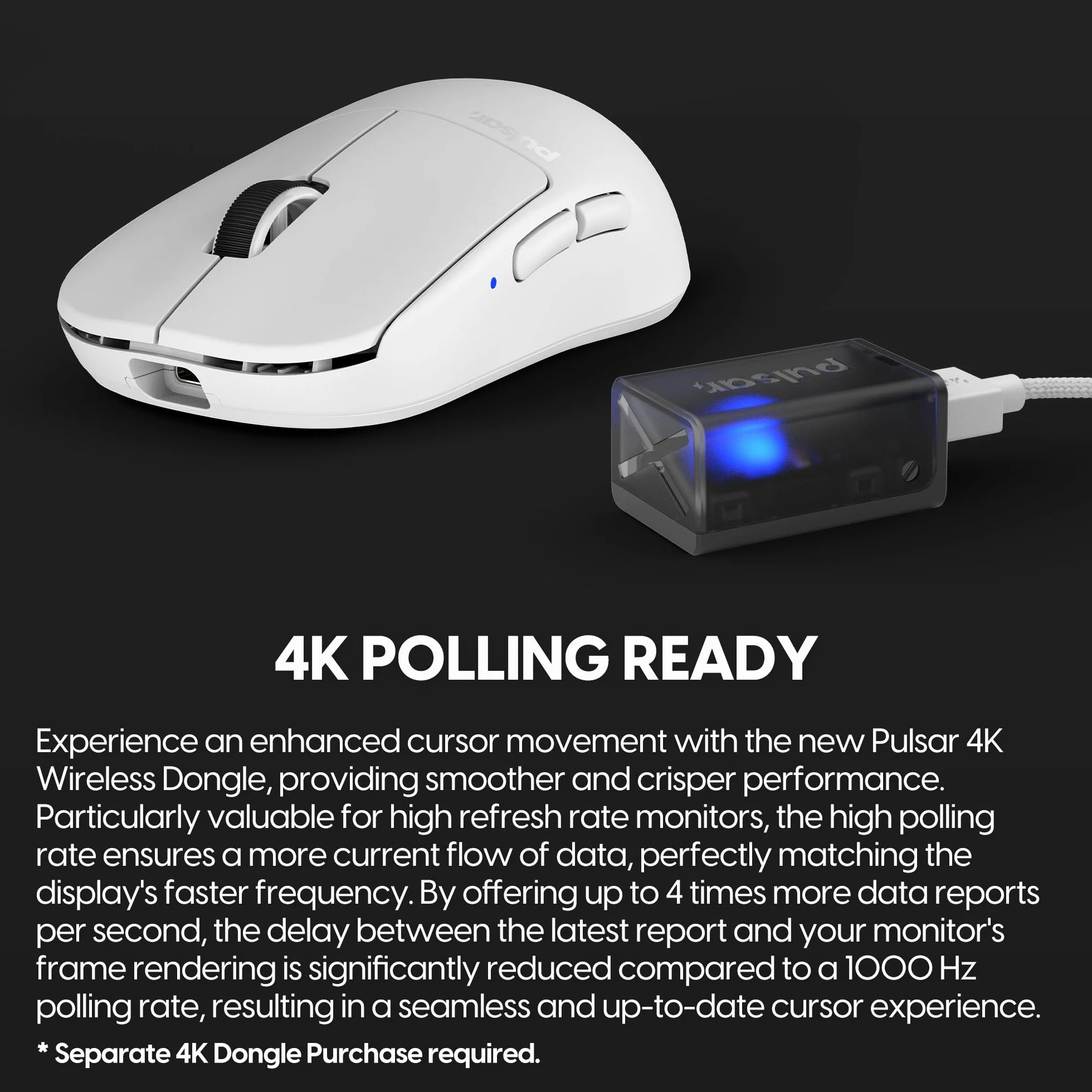 Pulsar Gaming Gears X2H Bezprzewodowa mysz do gier, ultralekka, 54 g, symetryczna, przełącznik optyczny, 2,4 GHz, 1 ms, czujnik PAW3395 26000 DPI, średnia, bezprzewodowa, biała