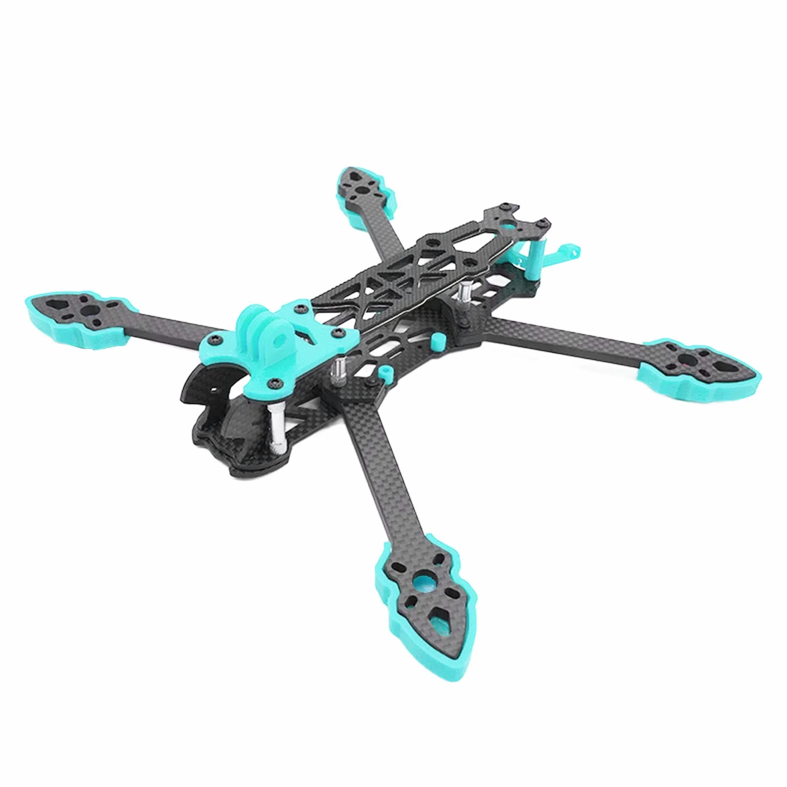 KENANLAN Zestaw ramy Quadcopter, FPV Racing drona, profesjonalna rama 225 mm, rozstaw osi z włókna węglowego, akcesoria do drona RC (niebieska)