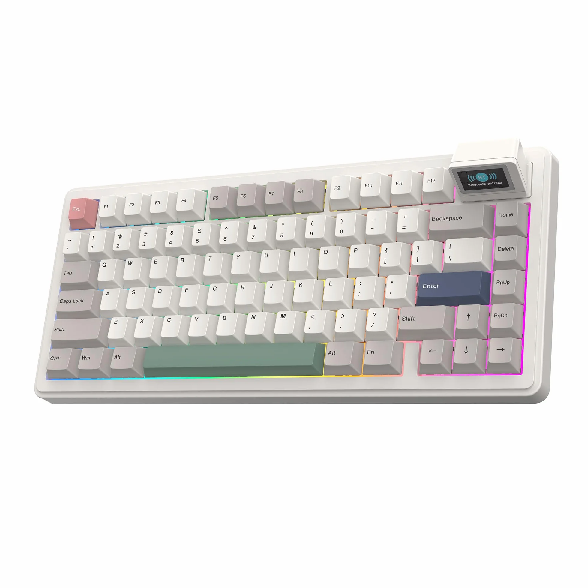 EPOMAKER RT82 Bezprzewodowa klawiatura mechaniczna z ekranem, QMK/VIA, 2.4GHz/USB-C/BT5.0, RGB, PBT, zestaw gazowy