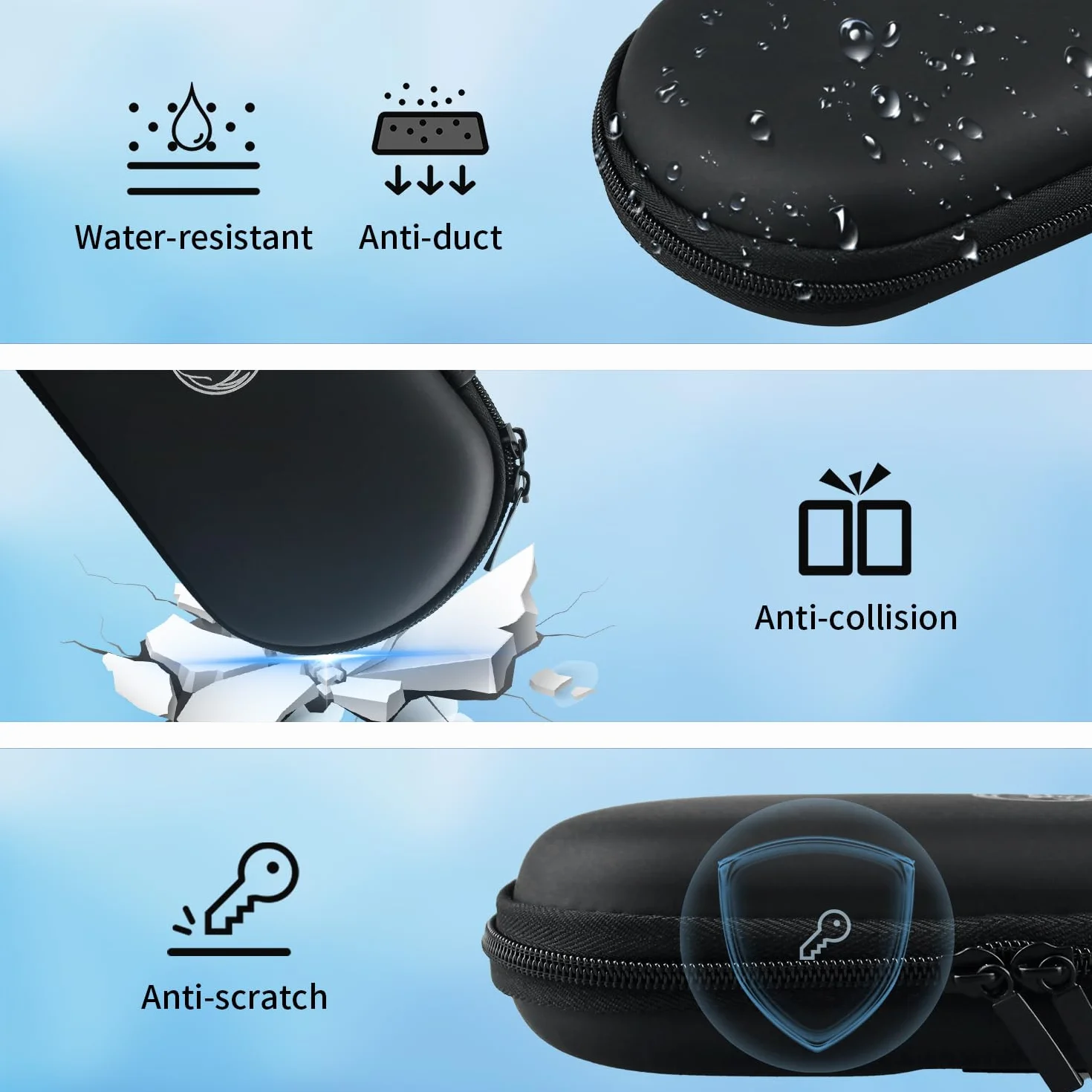 OSTENT Eva Hard Travel Carry Cover pokrowiec ochronny do Sony PSP 1000 2000 3000, czarny, Ochraniacz