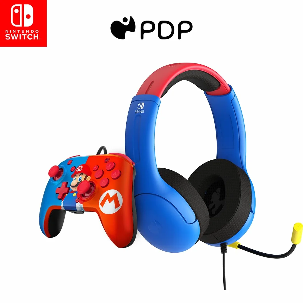 PDP Gaming Officially Licensed Mario Bundle for Switch Works with Switch OLED & Lite