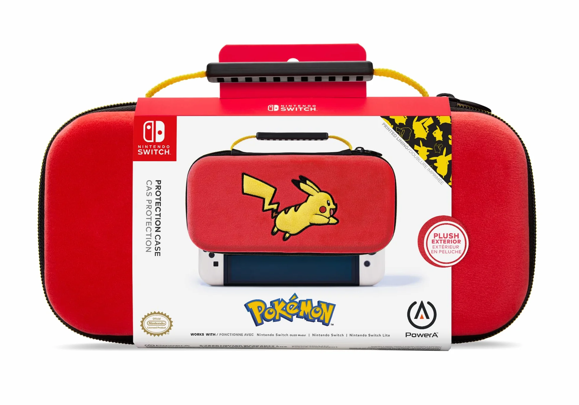 Ochronny pokrowiec PowerA Travel Pro do konsoli Nintendo Switch model OLED - Skok Pikachu, obudowa, pokrowiec na konsolę, akcesoria, pojemnik, oficjalnie licencjonowane