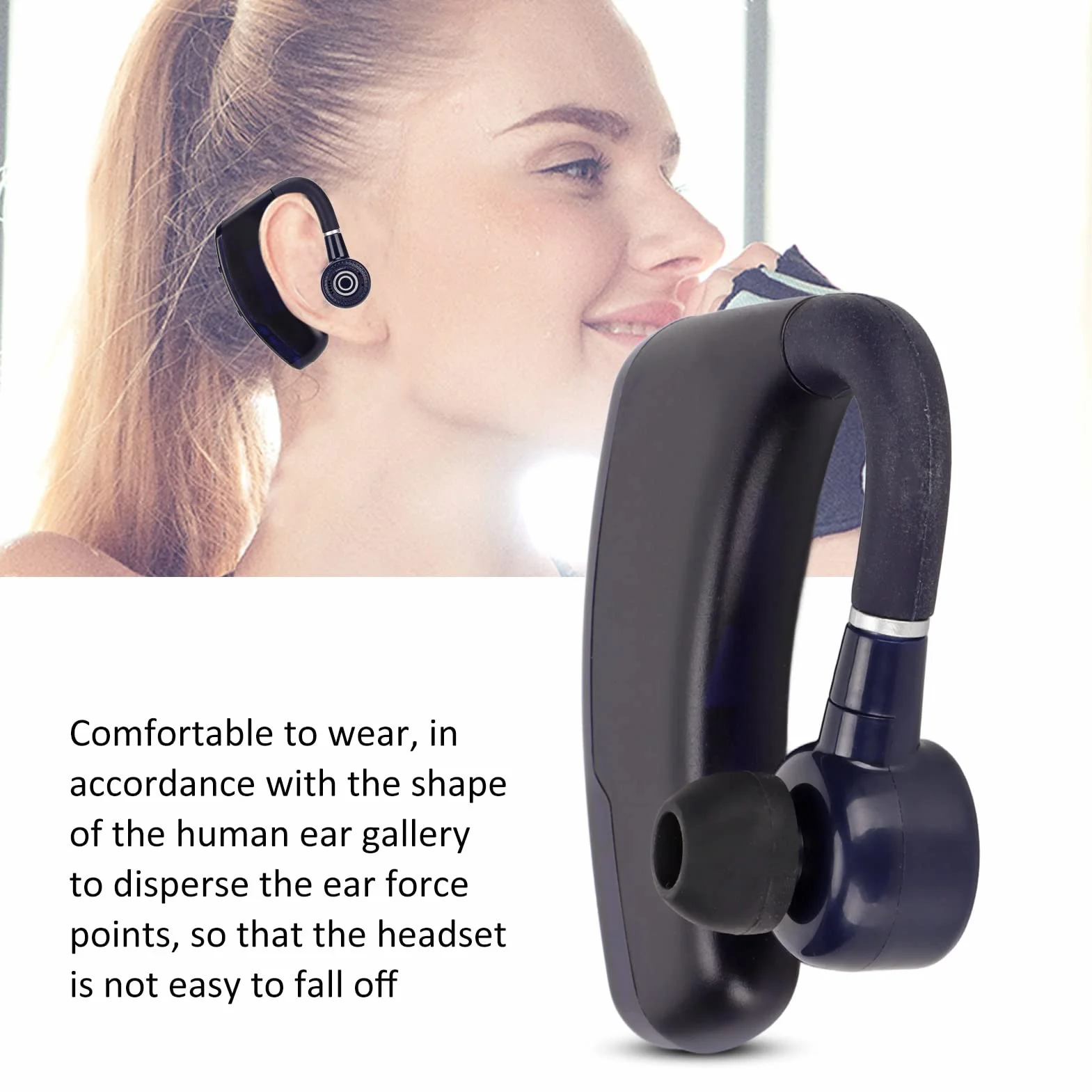 Zestaw Słuchawkowy Bluetooth, Zestaw Głośnomówiący Bluetooth 5.2 Długi Czas Rozmowy z Mikrofonem, Bezprzewodowe Słuchawki Douszne Słuchawki Douszne z Cyfrowym Wyświetlaczem LED, do Jazdy w Biurze Bizn
