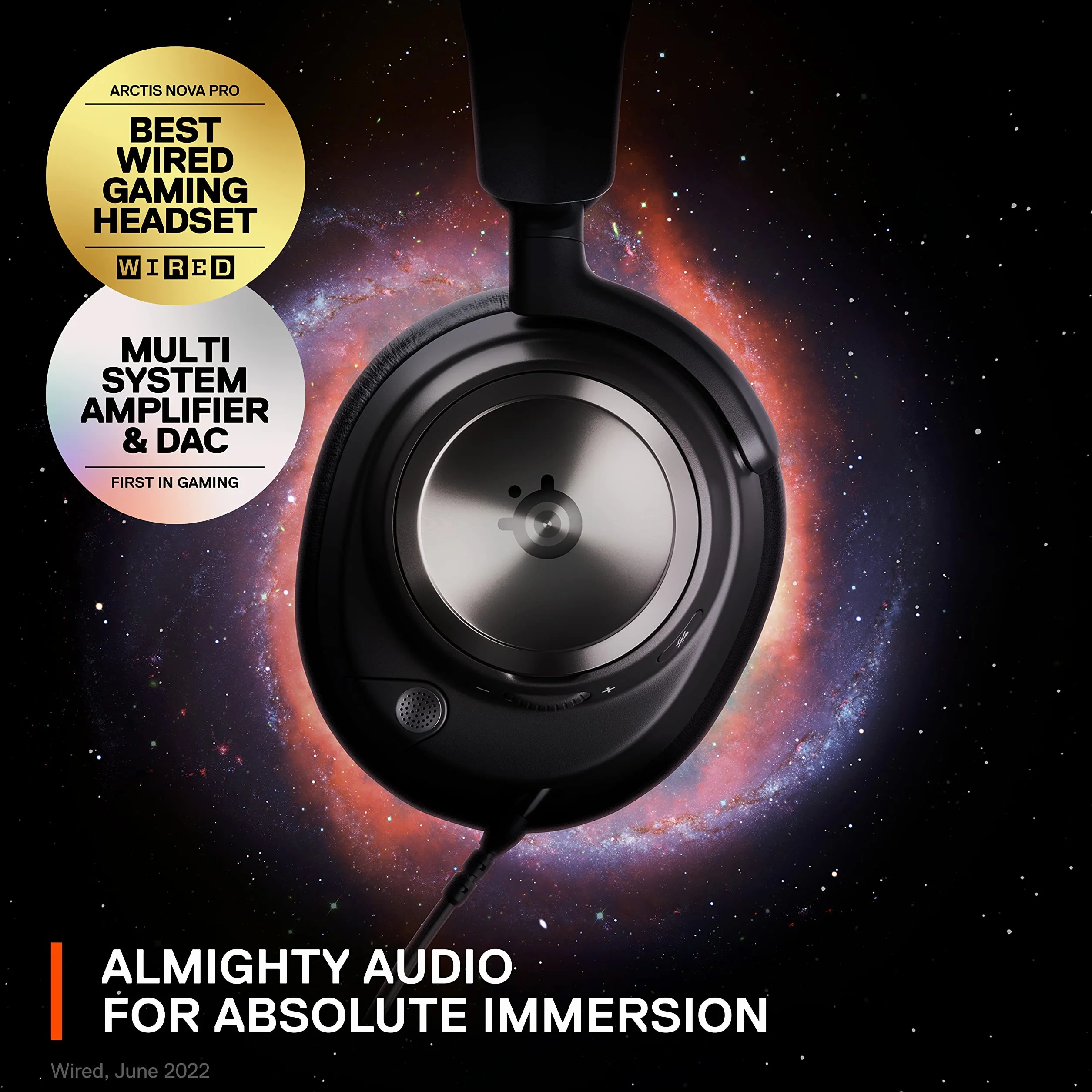 SteelSeries Arctis Nova Pro wielosystemowy zestaw słuchawkowy do gier, GameDAC Gen 2, ESS Sabre Quad-DAC, dźwięk przestrzenny 360°