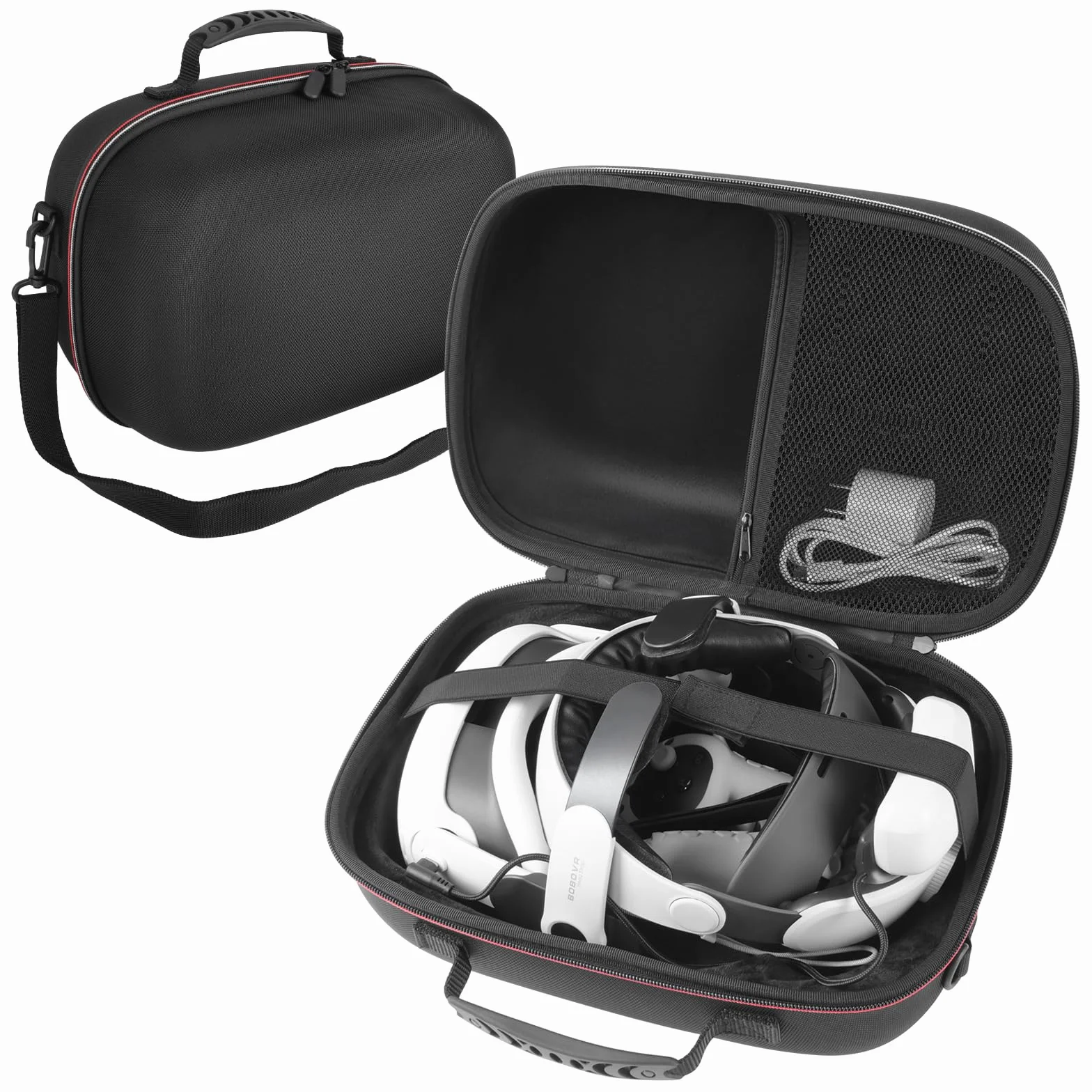 ARVOK Etui do Meta Quest 3S/3/2/Oculus Quest 3/2/Pro/Pico 4, etui do Kiwi Design/BOBOVR Pasek na głowę baterii i inne akcesoria, EVA twarda obudowa VR etui ochronne przechowywanie podróżne