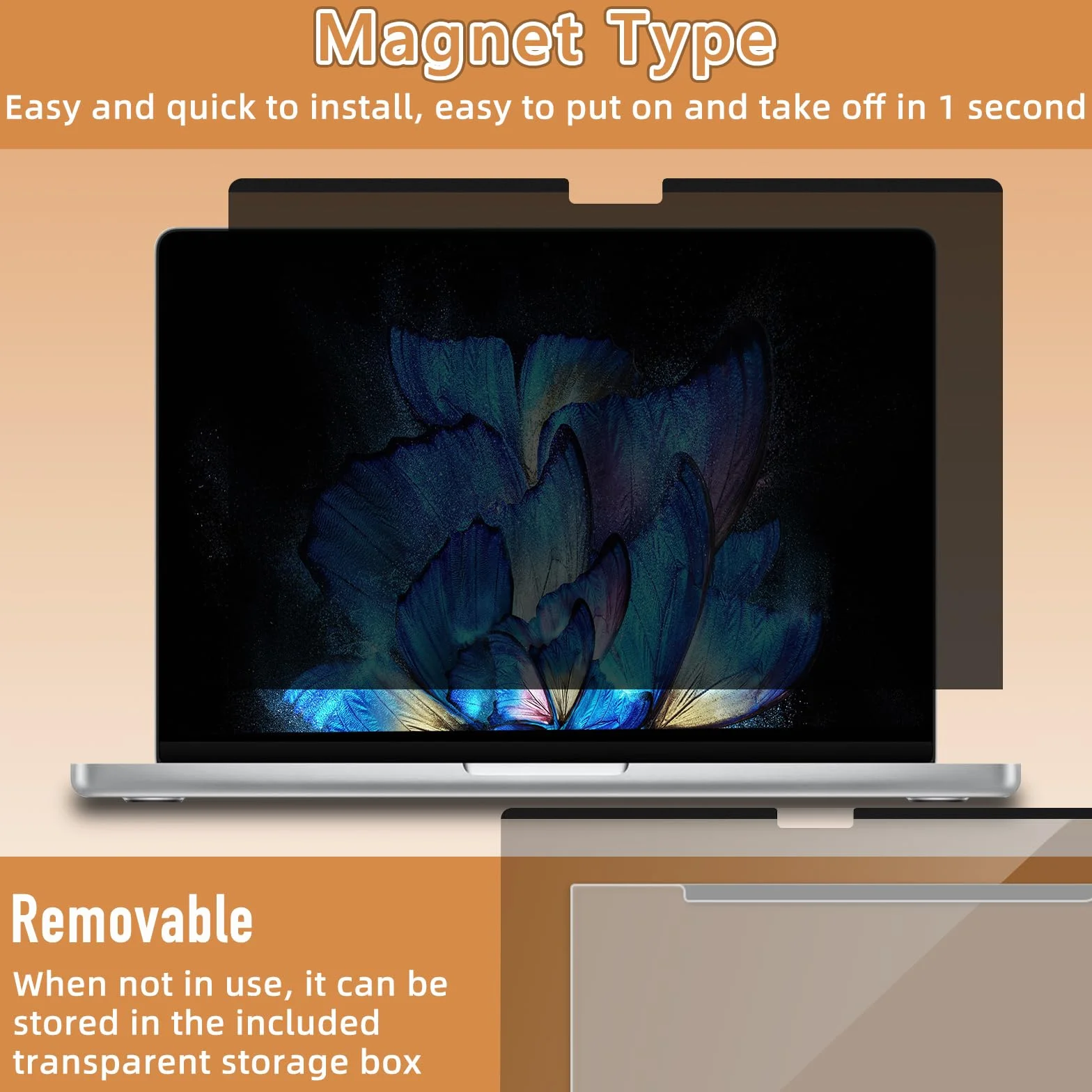 Magnetyczny filtr prywatyzujący do laptopa Surface 7 o przekątnej ekranu 13,8", ochrona przed odciskami palców, ochrona wyświetlacza PET, zdejmowana ochrona przed oślepieniem niebieskiego