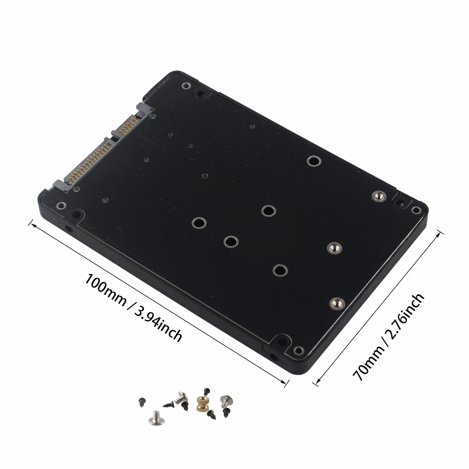 M.2 NGFF mSATA SSD do SATA 3 adapter dysku twardego 2 w 1 - płyta o grubości 7 mm 2,5 cala z uchwytem na klucze B i M 22 piny