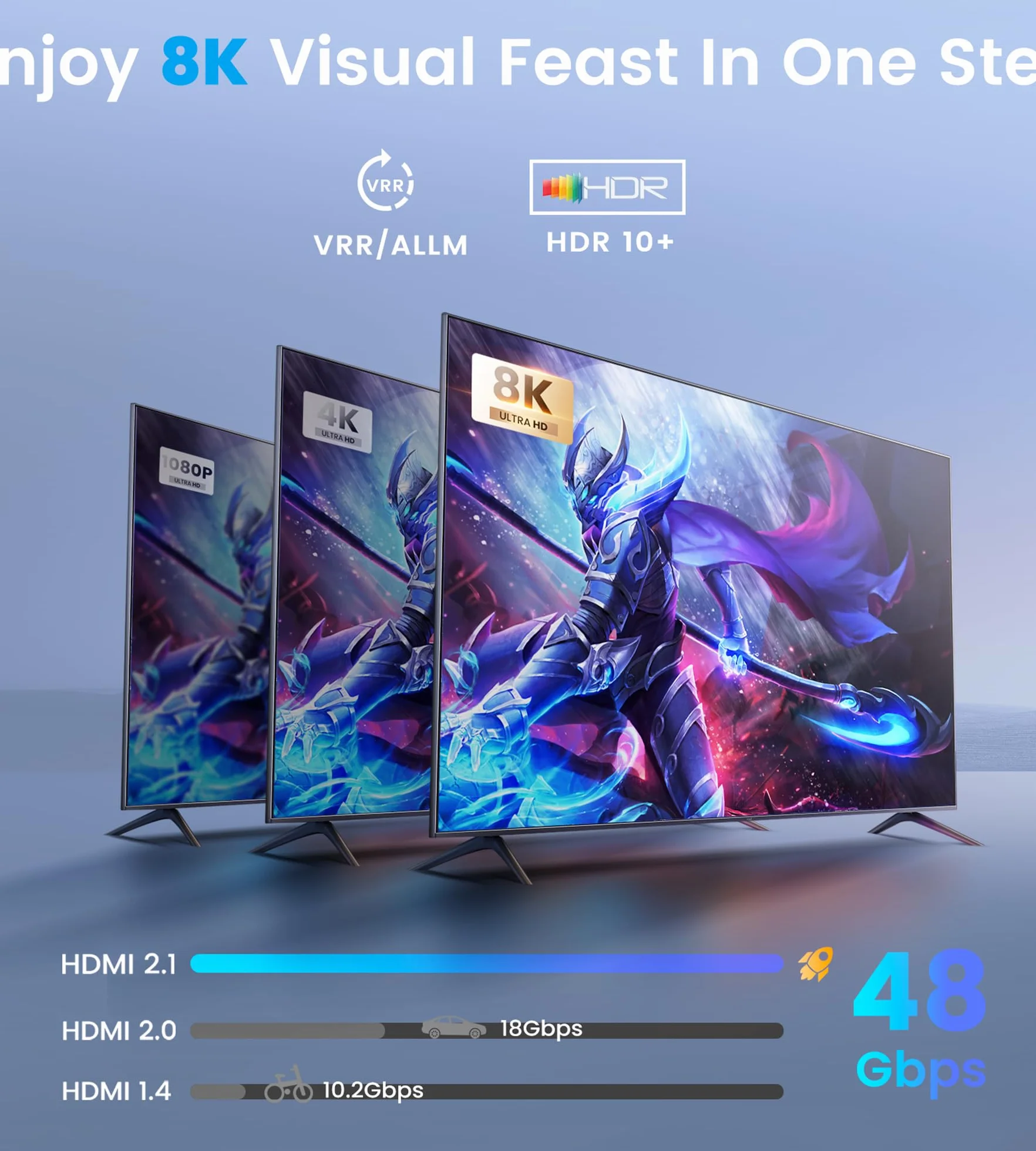 Ekstraktor audio HDMI 8K 60 Hz rozdzielacz 1 w 2 wyjścia z wyjściem audio, HDMI do 2X HDMI + Toslink SPDIF + współosiowy + 3,5 mm, obsługuje Dobly Atmos 7.1, DTS, HDCP 2.3, Down Scaler, idealny do TV