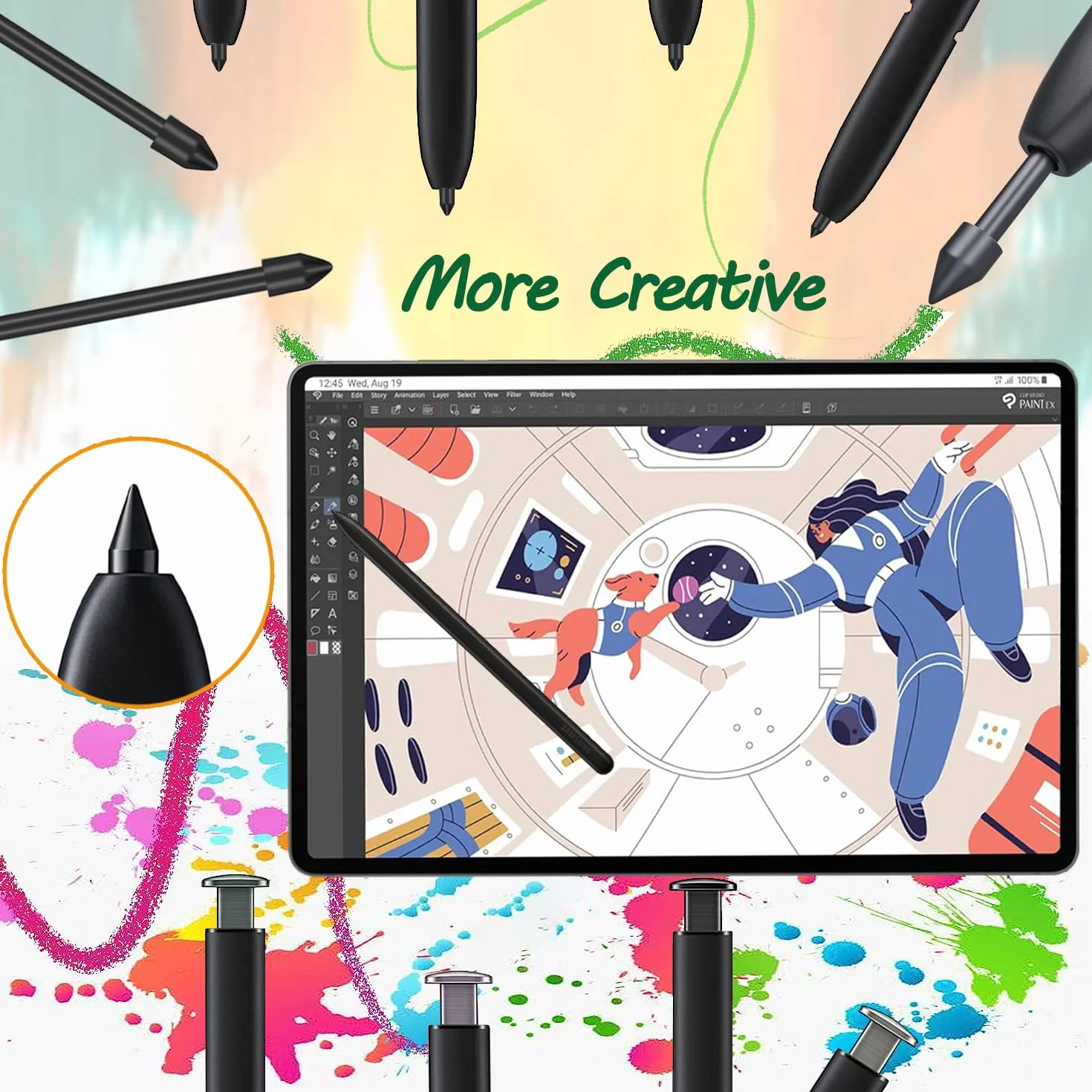[10 sztuk] wymienne końcówki do Samsung S Pen Galaxy Tab S9/S9 FE/S9+/S9 FE+/S9 Plus/S9 FE Plus/S9 Ultra/S10 Lite/S10 FE/S10 FE+ Plus/S10+ Plus/S10 Ultra/S6 Lite, czarne