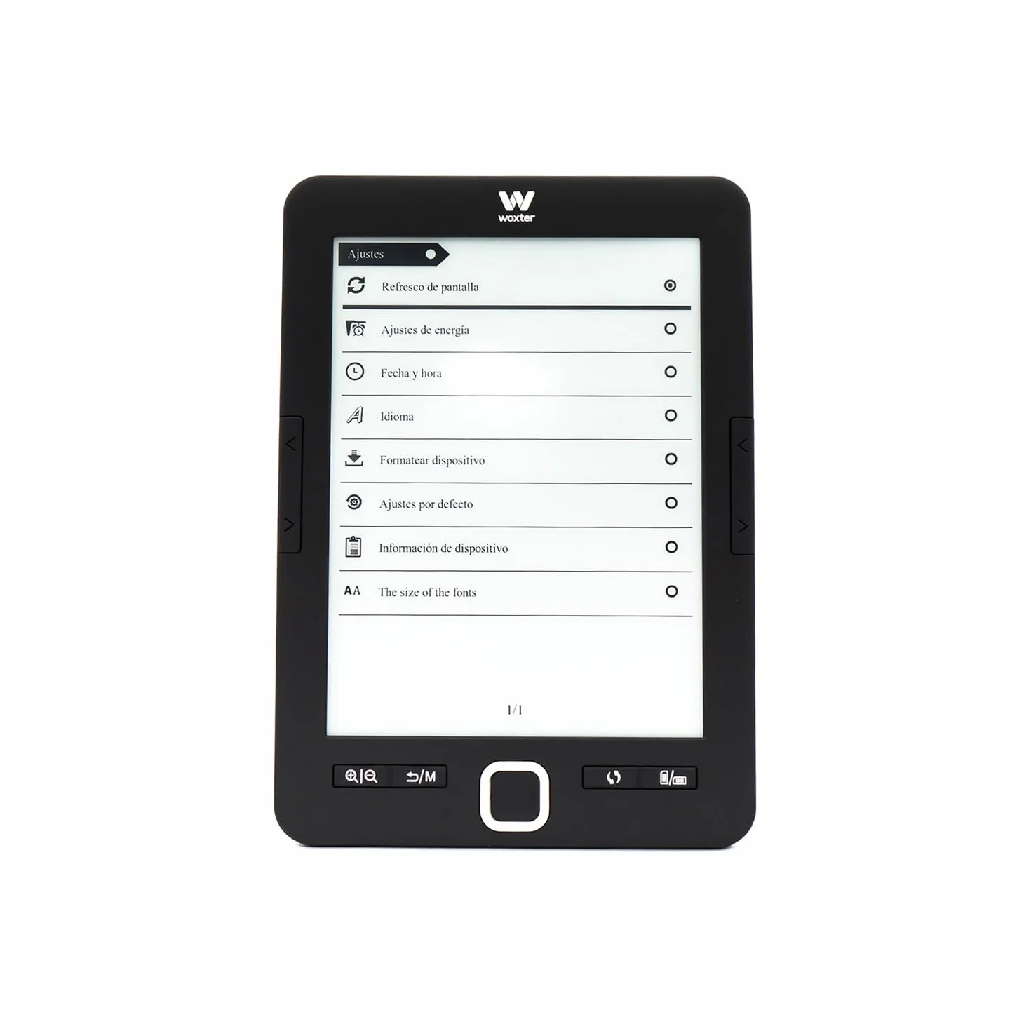 Woxter Scriba 195 Paperlight Black - eBook Reader 6 cali (1024 x 758, e-Ink Pearl, podświetlany wyświetlacz, EPUB, PDF, Micro SD, posiada ponad 4000 książek, tekstura naklejki) kolor czarny