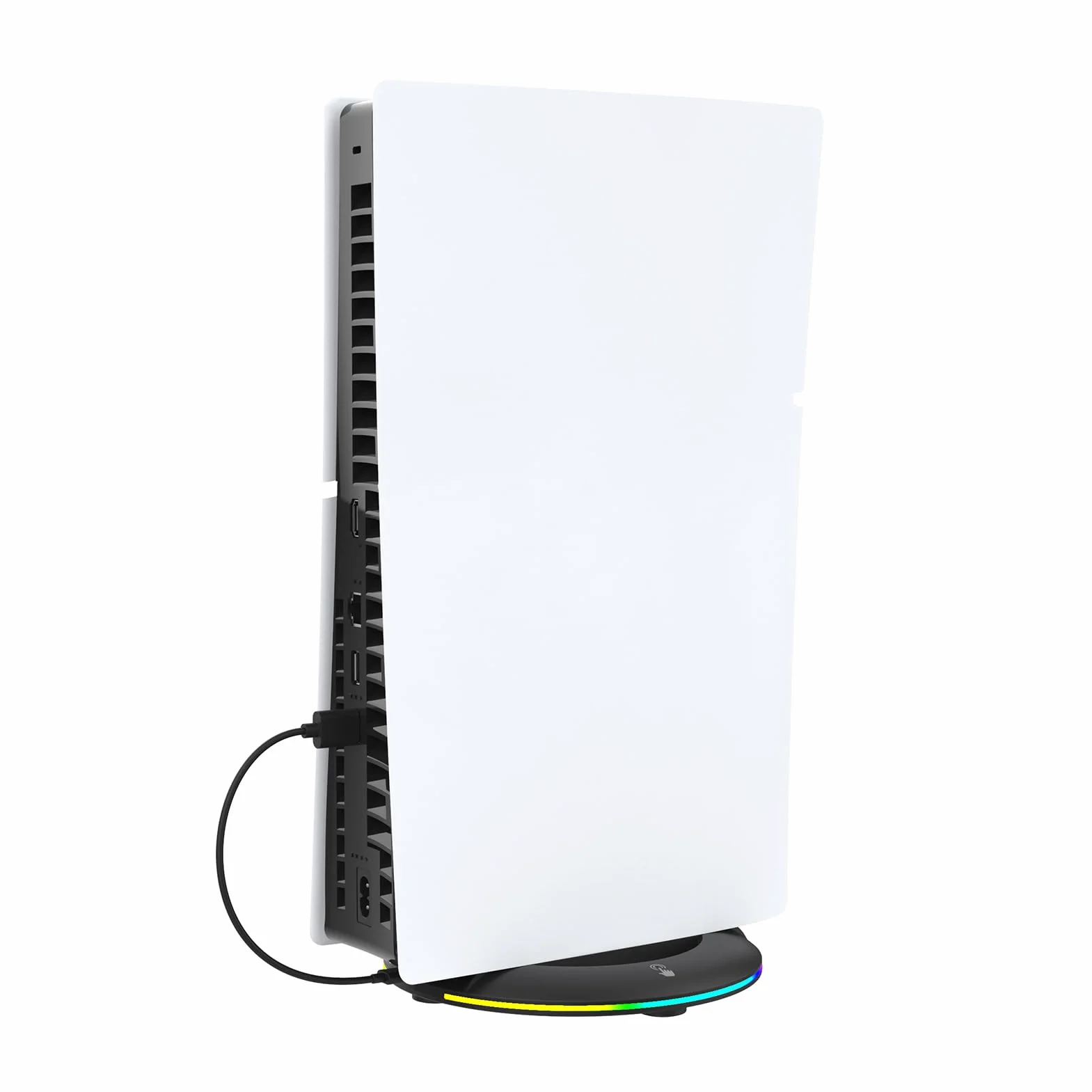 Annadue Pionowe Stoisko dla PS 5 Pro/Slim, Console Gaming Cooling Station Pionowe Uchwyt RGB Akcesorium Podstawowe ze śrubami, Kompatybilne z PS 5 Pro/Slim Edition/Edition Digital