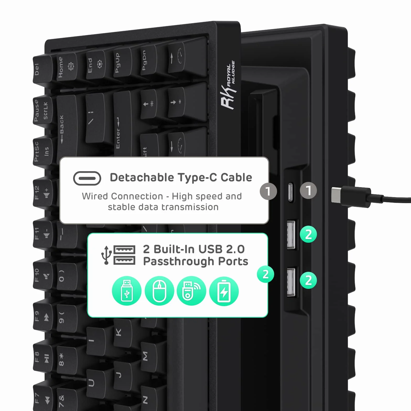 RK ROYAL KLUDGE RK84 Bezprzewodowa Bluetooth / 2,4 GHz 75% RGB, mechaniczna klawiatura do gier, trzy tryby podłączana klawiatura z przełączanym dotykowym niebieskim przełącznikiem