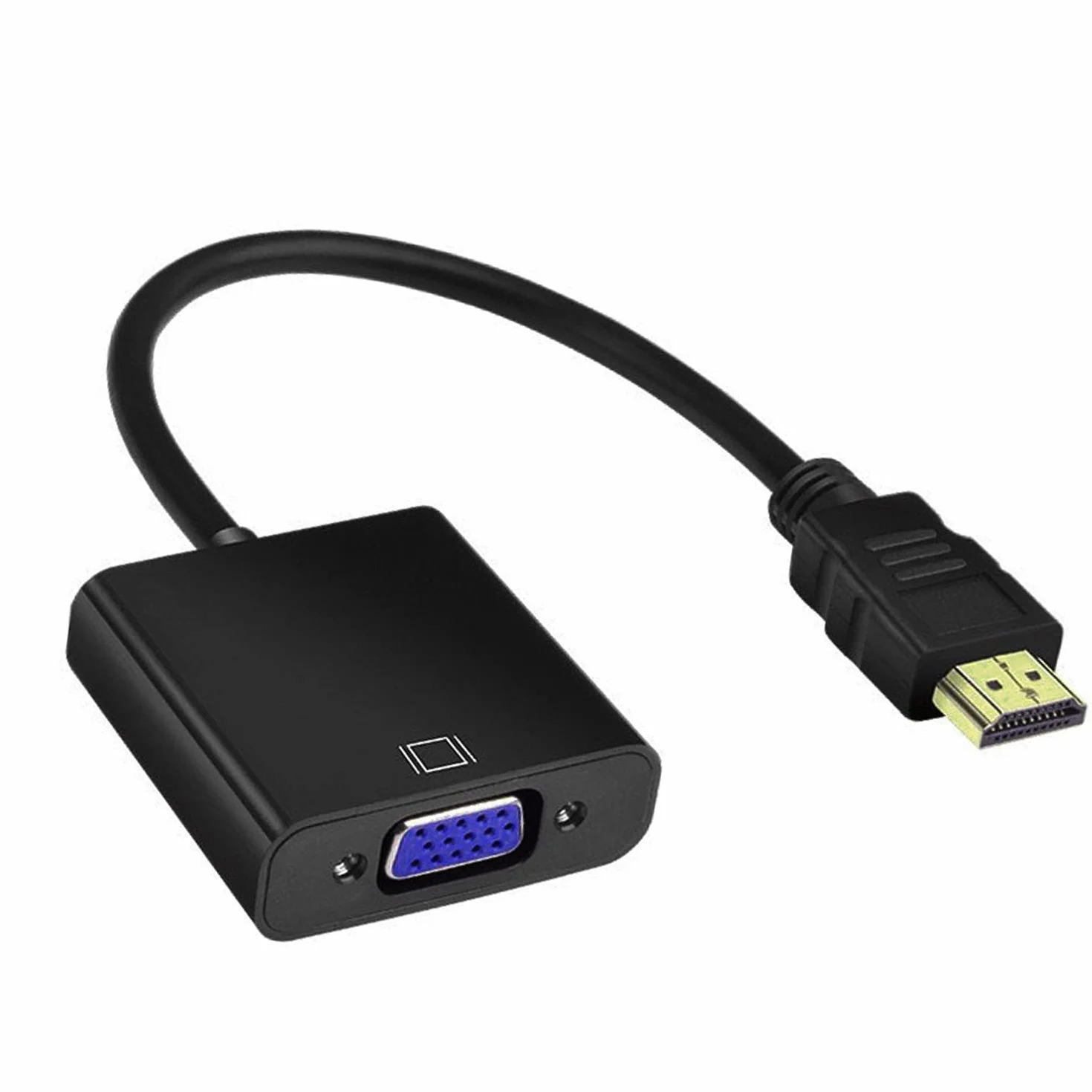 Adapter HDMI na VGA 1080P Konwerter z kablem audio do PC, laptopów, HDTV, projektorów, PS4/3 Xbox i innych urządzeń HDMI - czarny