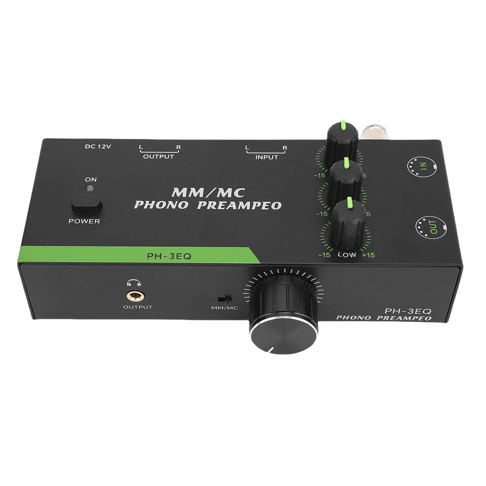 SUNGOOYUE Mm/MC Phono Preamp, Profesjonalny Przedwzmacniacz Mini Stereo Fonografu dla Gramofonu z 5 -pinowymi Wyjściem Wejściowym XLR 3,5 Mm Wyjście do Regulowanej (wtyczka UE)