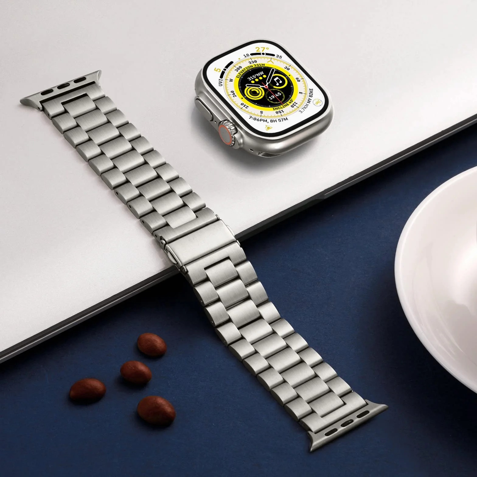 Netolo Metalowy pasek do zegarka Apple Watch 49 mm, 45 mm, 44 mm, 42 mm, 41 mm, 40 mm, 38 mm, pasek ze stali nierdzewnej, kompatybilny z Apple Watch SE SE 2 / iWatch serii 9, 8, 7, 6, 5, 4, 3, 2, 1