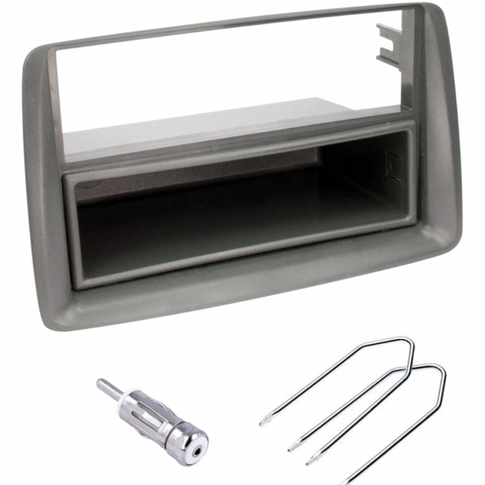 Sound Way 1 DIN radio samochodowe ramka radiowa ramka radiowa, adapter antenowy, klucz kompatybilny z FIAT Panda 2002