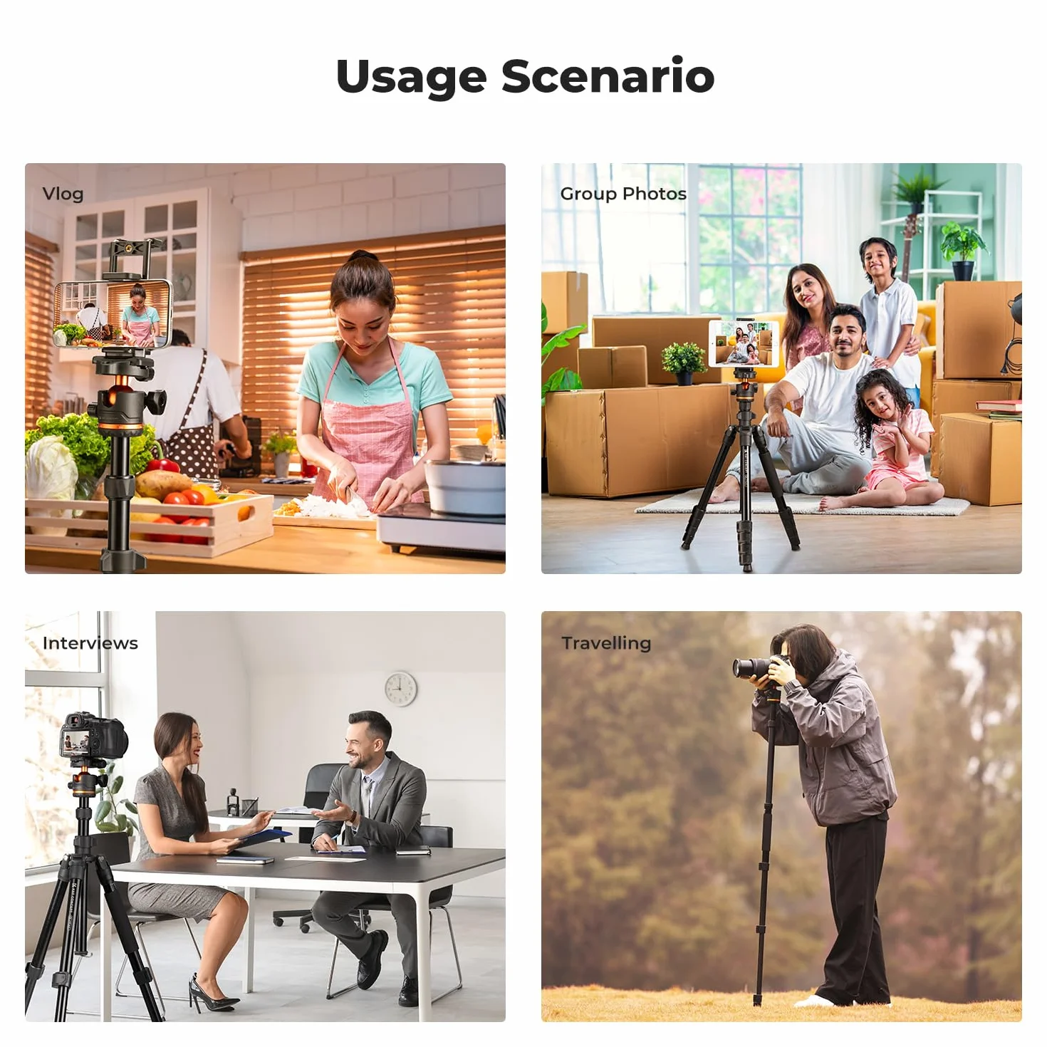K&F Concept Statyw do aparatu, 192 cm, statyw do smartfona, statywu, aparatu Tripod O275A5 + BH-36, statyw do telefonu komórkowego z uchwytem na telefon komórkowy, tablet i pilot zdalnego sterowania,