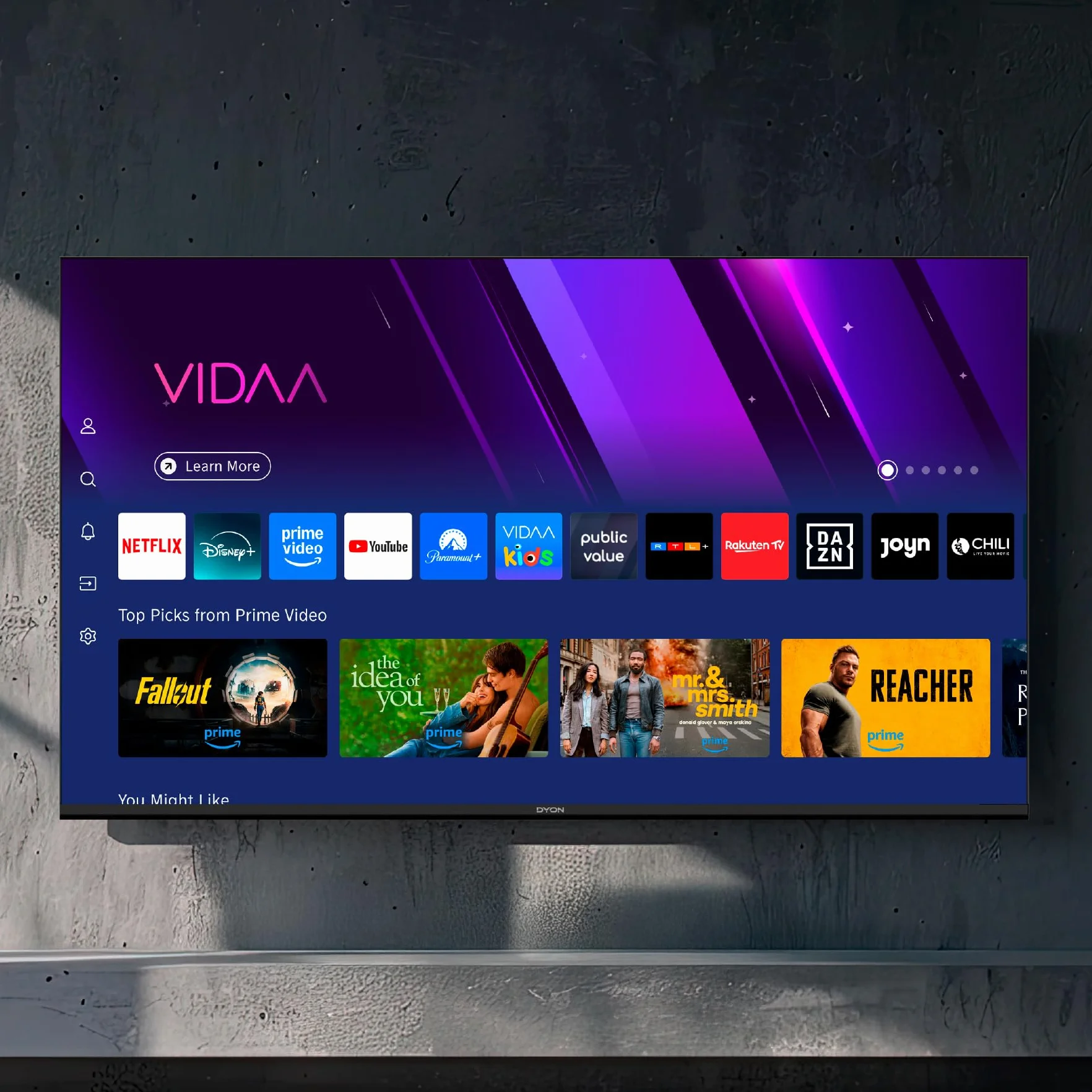 DYON Smart 32 VX 80 cm (32 cale) TV (HD Smart TV, potrójny tuner HD (DVB-C/-S2/-T2), App Store, Prime Video, Netflix, YouTube)