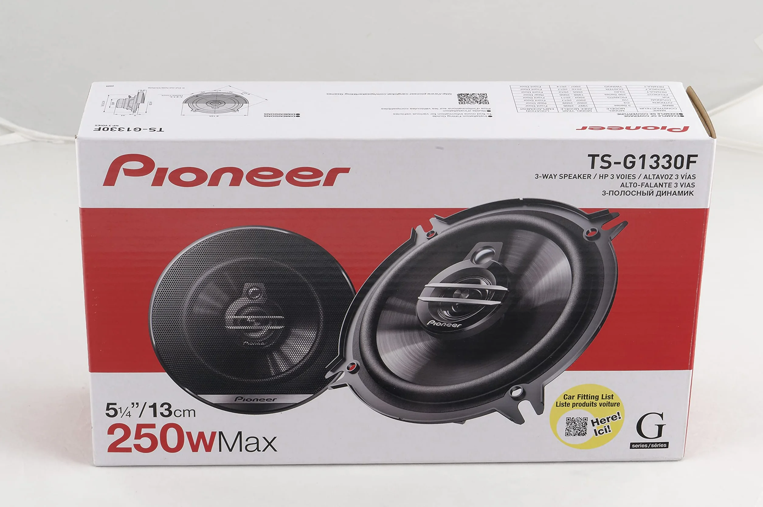 Pioneer TS-G1330F 3-drożny głośnik do zabudowy 250 W Zawartość: 1 para