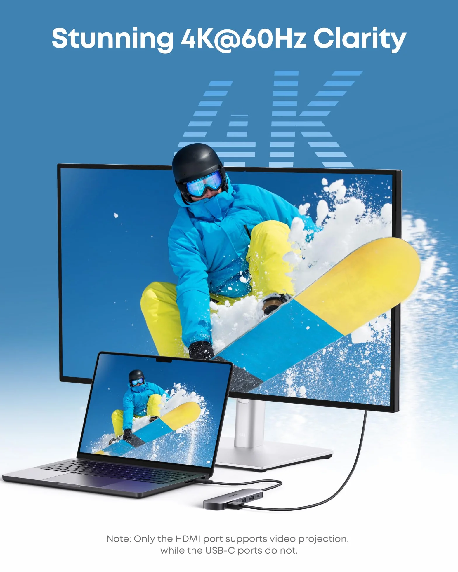 Anker Hub USB-C 7 w 1 z HDMI 4K @ 60 Hz, zasilaniem 85 W, portami USB-A/C 3.0 i czytnikiem kart SD/microSD dla urządzeń USB-C (bez zasilacza)